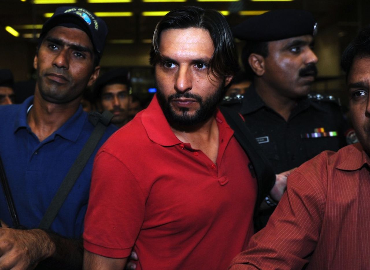 Shahid Afridi returns home from the tour of England, Karachi, September 23, 2010