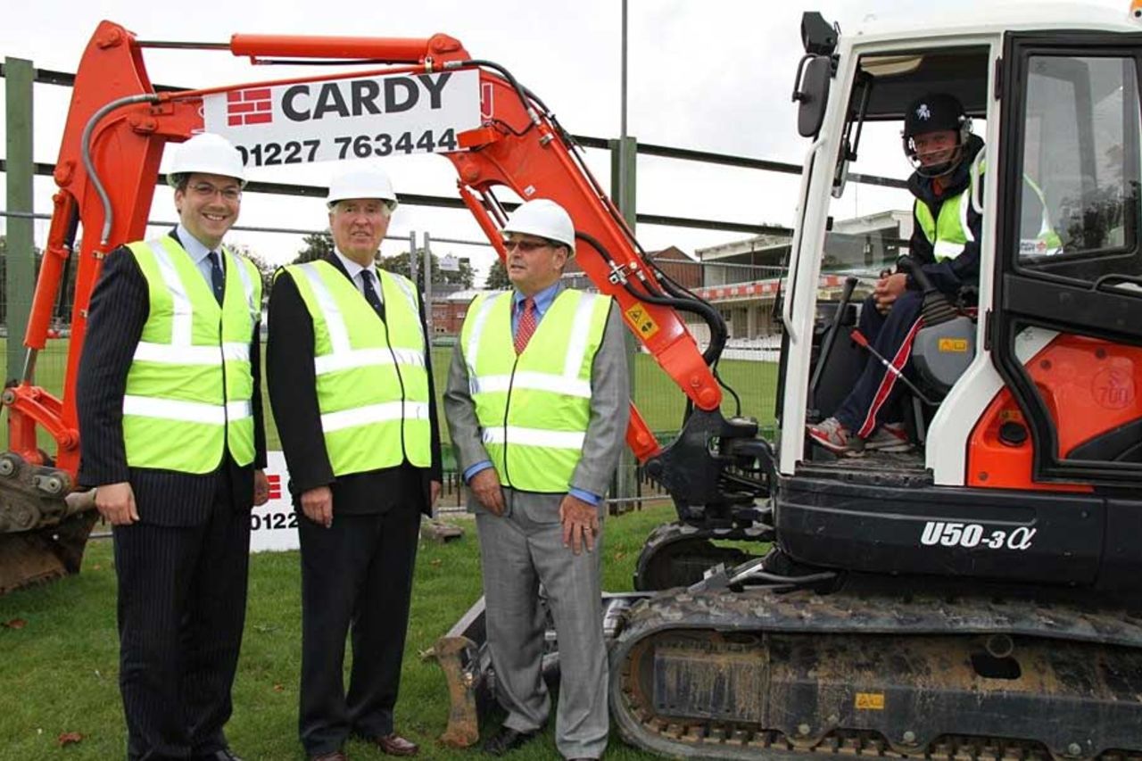 Robert Key takes control of the diggers as work begins at Canterbury, September 28, 2010