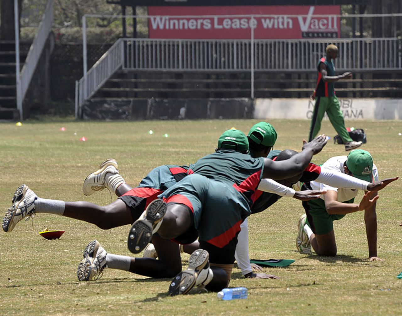 The Kenya players train ahead of their Intercontinental Cup fixture against Afghanistan, Nairobi, September 29, 2010