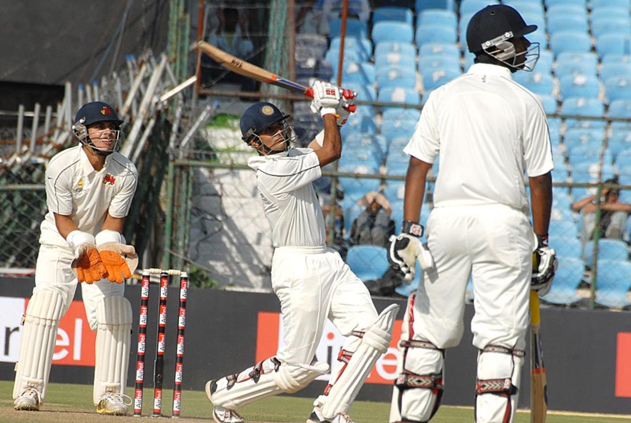 S Badrinath launches into one, Mumbai v Rest of India, Irani Cup, Jaipur, 1st day, October 1, 2010
