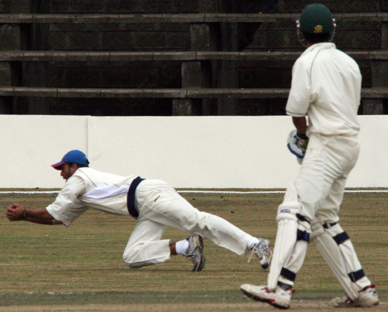 Mirwais Ashraf takes a sharp catch to get rid of Seren Waters, Kenya v Afghanistan, Intercontinental Cup, Nairobi, 2nd day, October 3, 2010