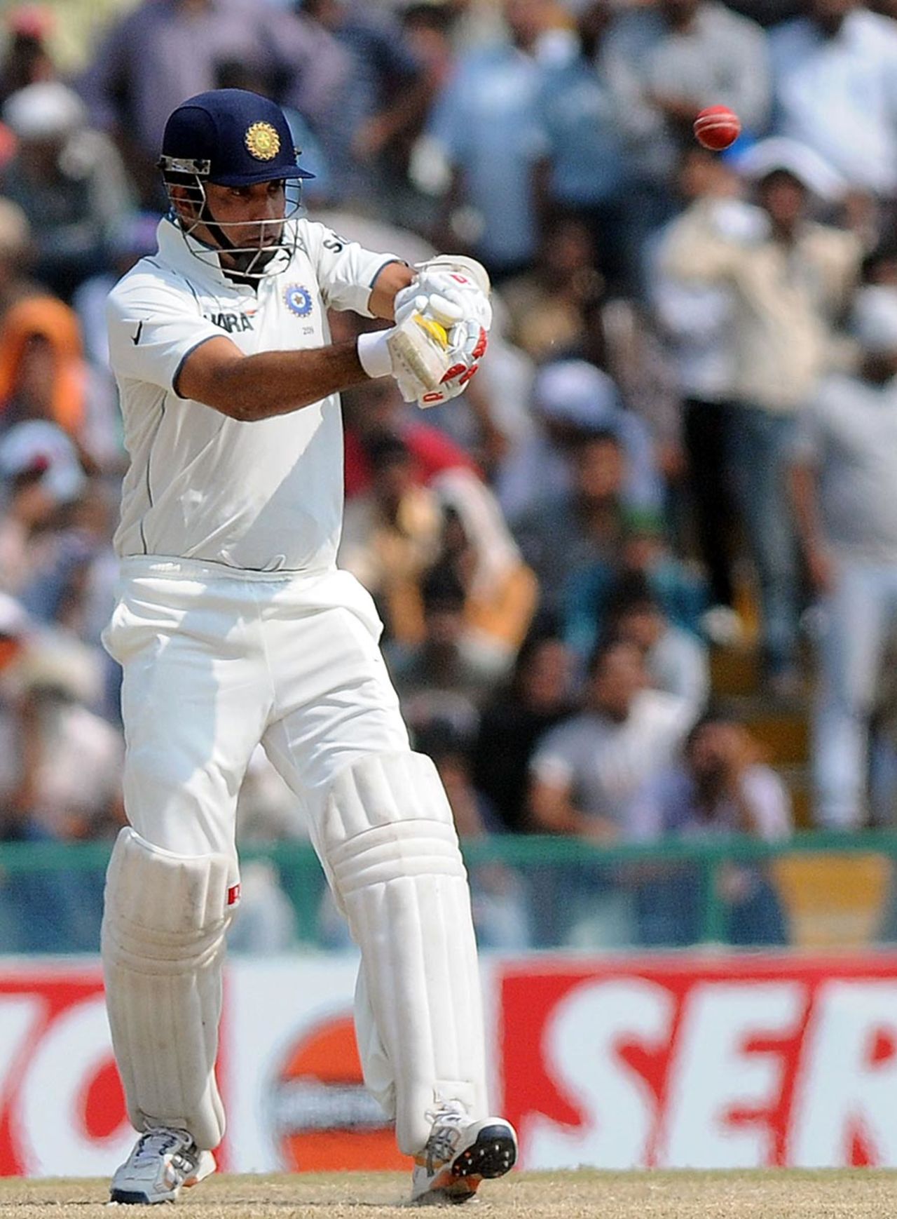 VVS Laxman pulls during his match-winning innings, 1st Test, Mohali, India v Australia, 5th day, October 5, 2010