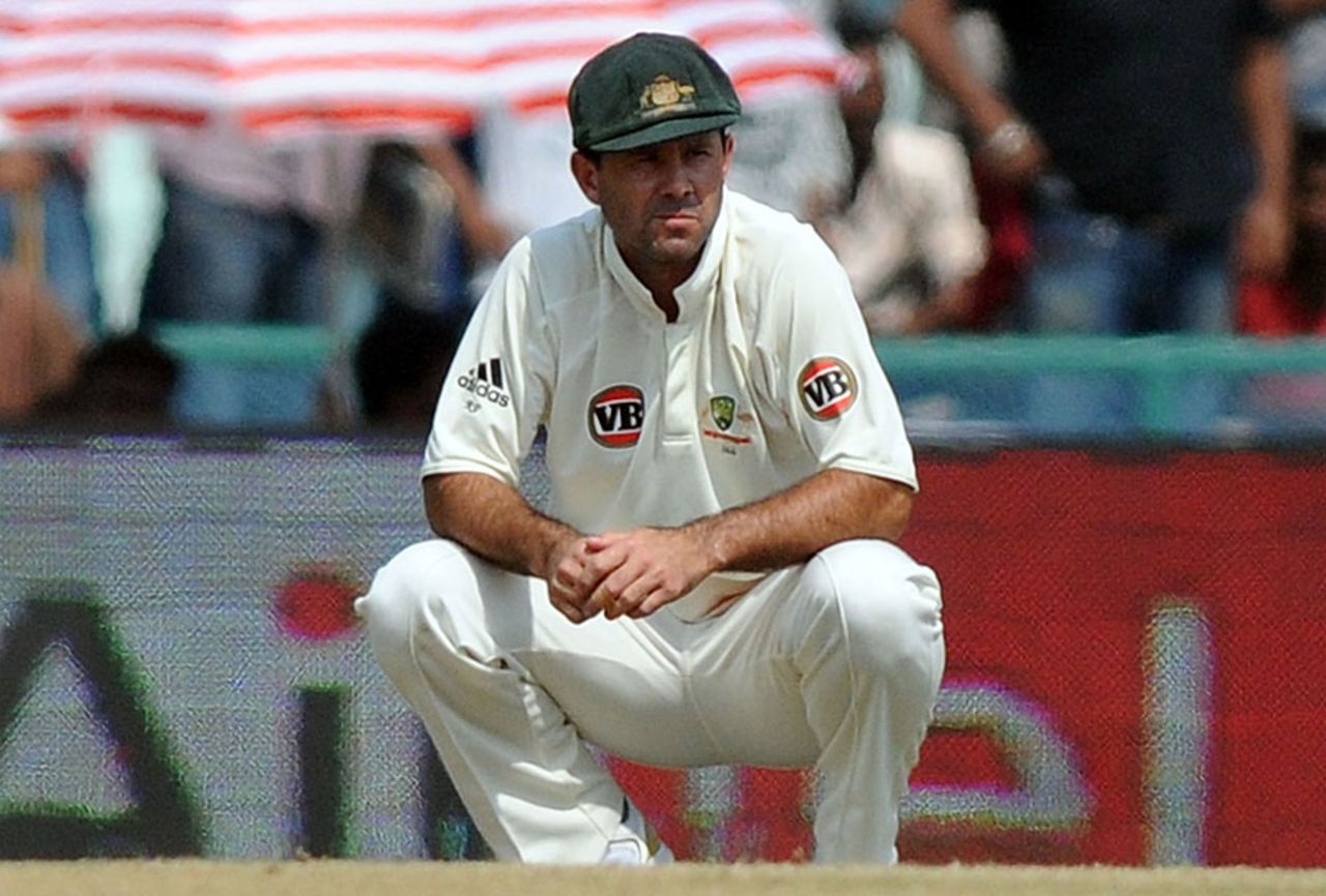 Ricky Ponting is disappointed after India snatched a thrilling one-wicket win in Mohali, 1st Test, Mohali, India v Australia, 5th day, October 5, 2010