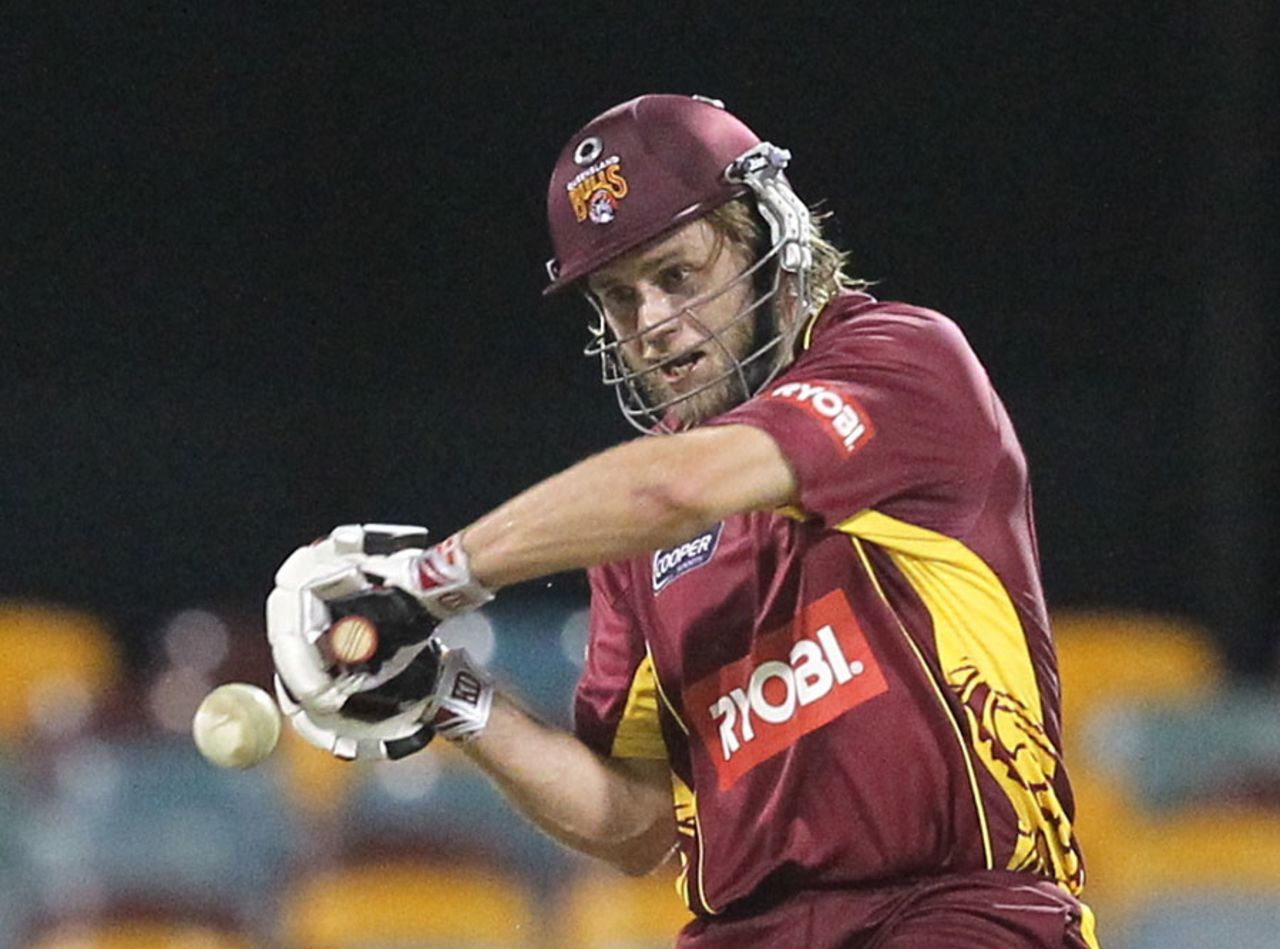Nathan Rimmington's powerful strikes almost stole the victory for Queensland, Queensland v Tasmania, Ryobi Cup, Brisbane, October 6, 2010