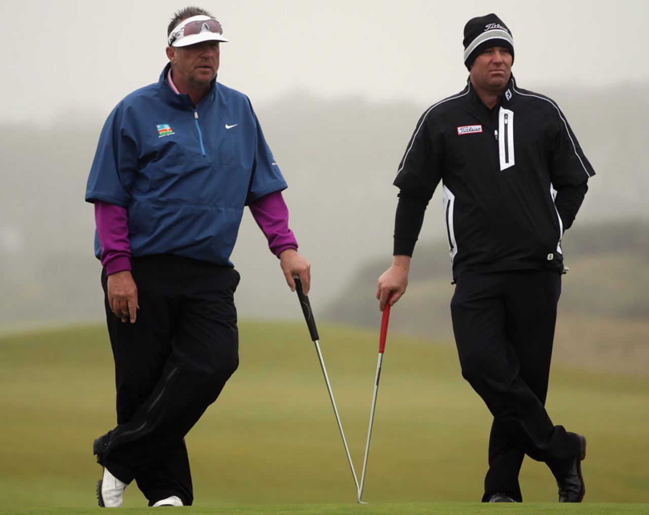 Ian Botham and Shane Warne at the Alfred Dunhill Links Championship, St Andrews, October 8, 2010