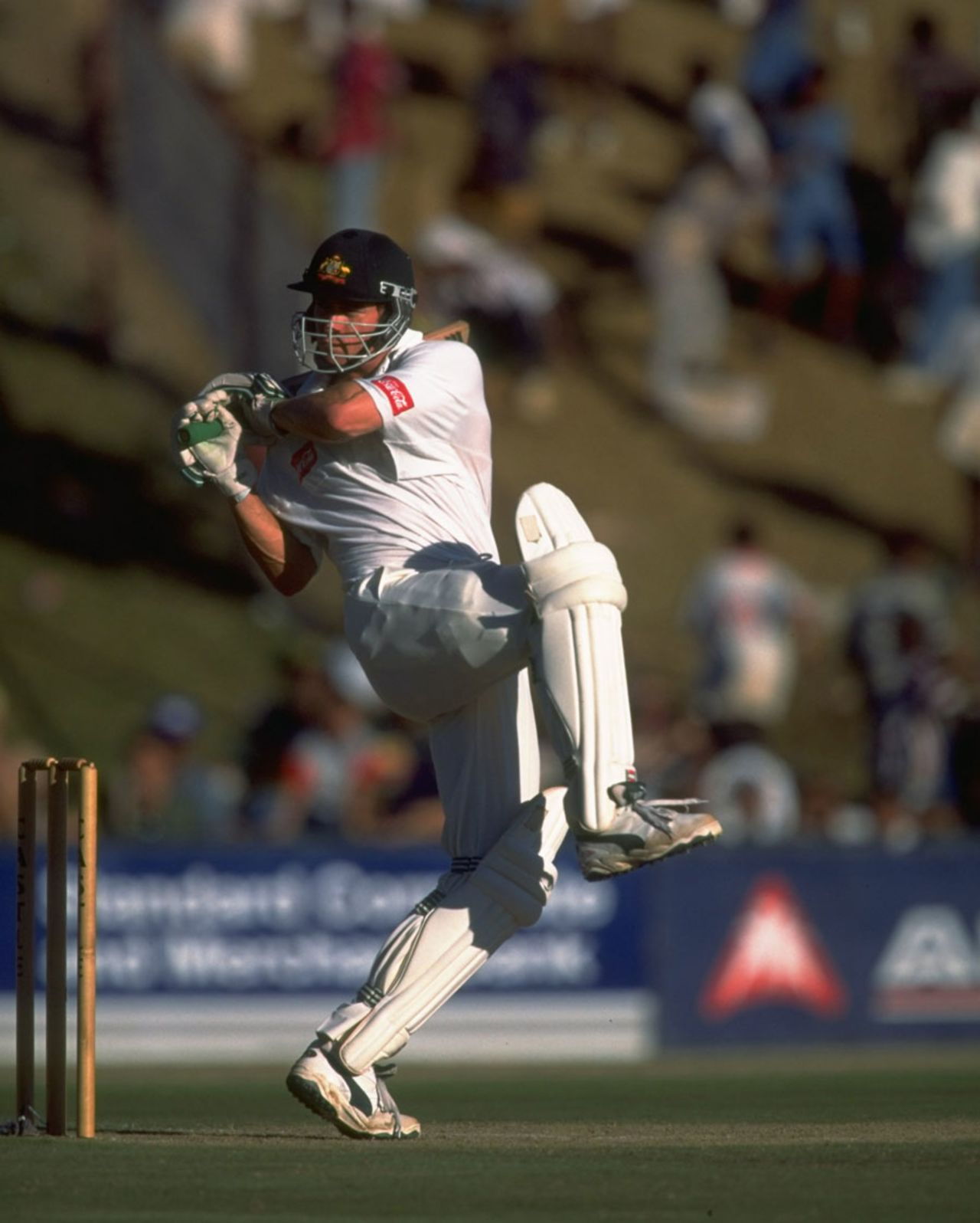 Michael Bevan plays the pull shot, South Africa v Australia, 3rd Test, Centurion, 1st day, March 21, 1997 