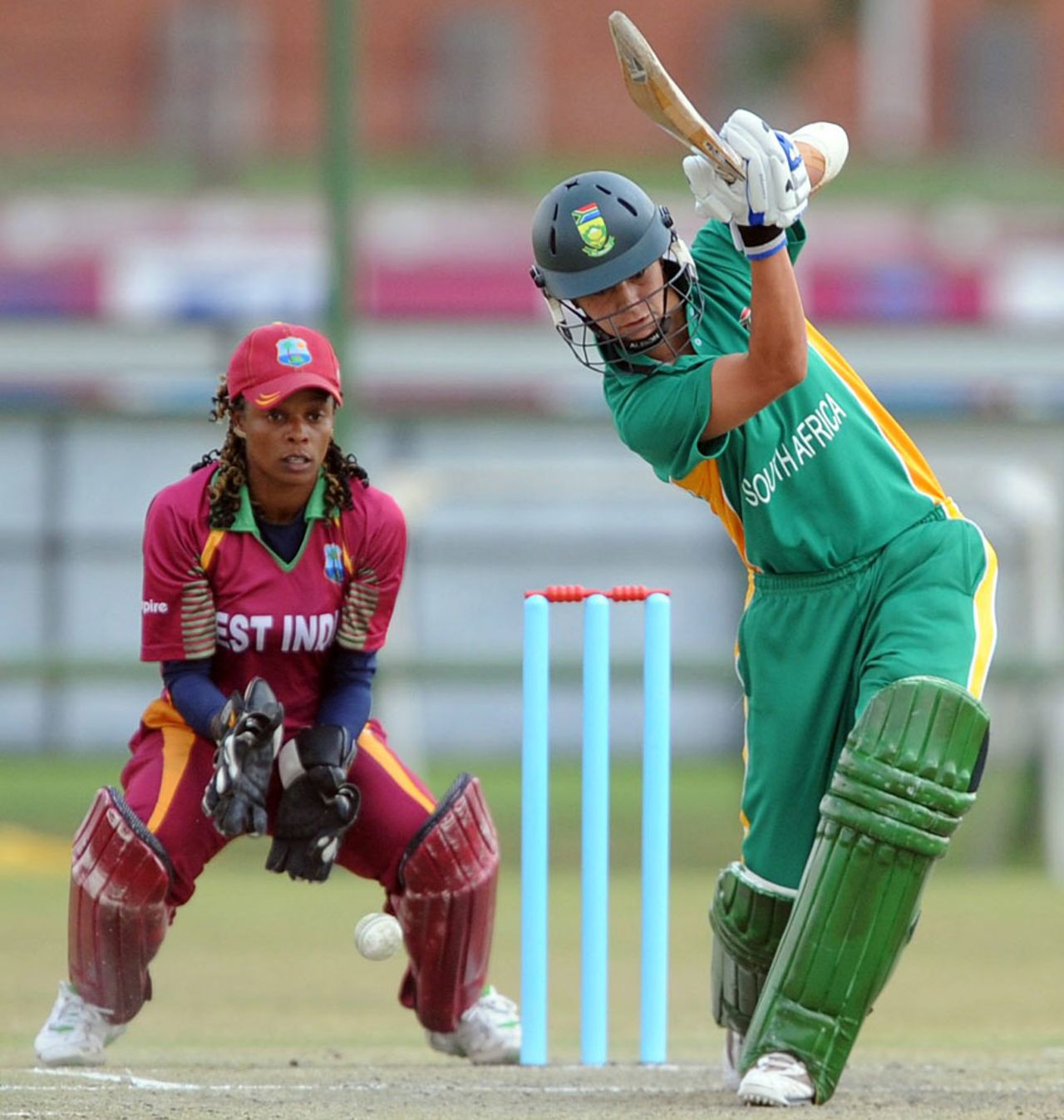 South Africa's Marizanne Kapp plays a shot on the off side, South Africa Women v West Indies Women, ICC Women's Cricket Challenge, Potchefstroom, October 10, 2010