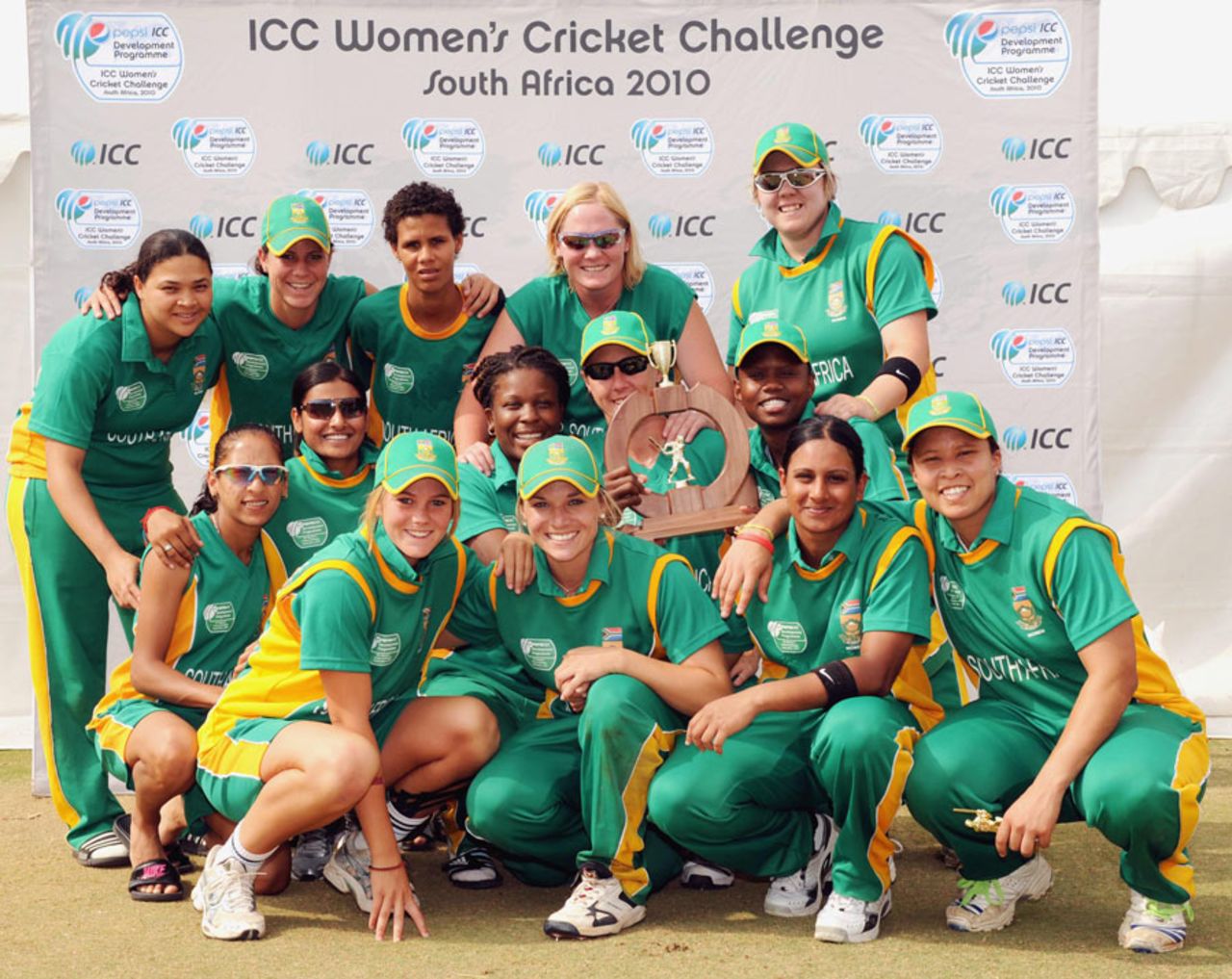 The victorious South African women's team, ICC Women's Cricket Challenge, Potchefstroom, October 12, 2010