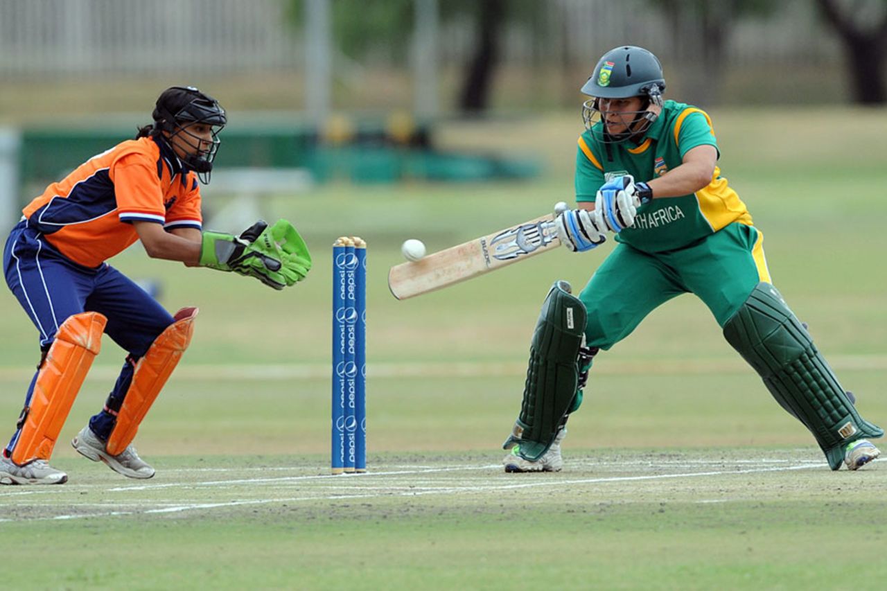 Shandre Fritz struck 12 fours and two sixes in her 71-ball stay, South Africa v Netherlands, ICC Women's Cricket Twenty20 Challenge, October 14, 2010