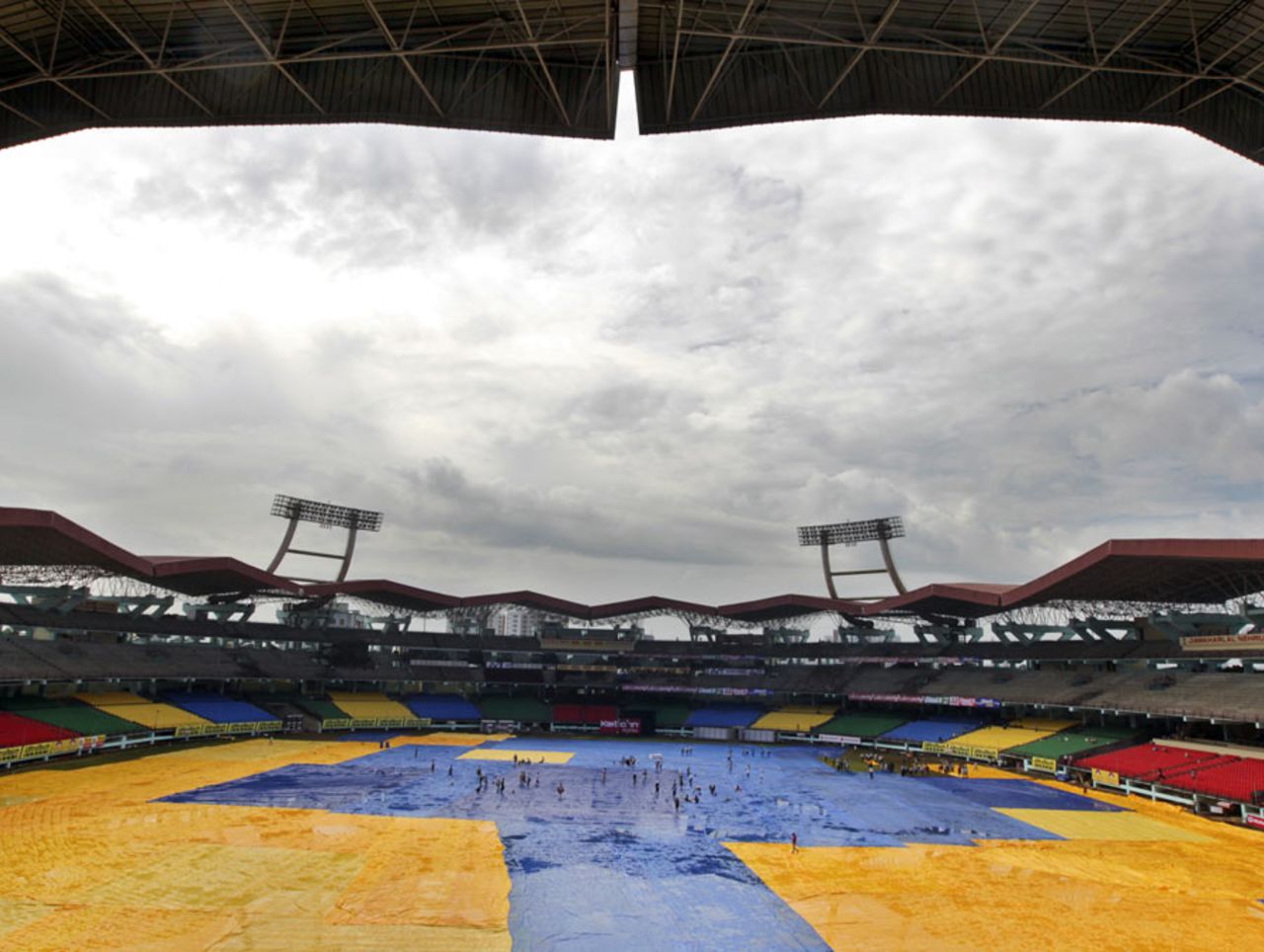 The covers are on ahead of the first ODI, Kochi, October 16, 2010
