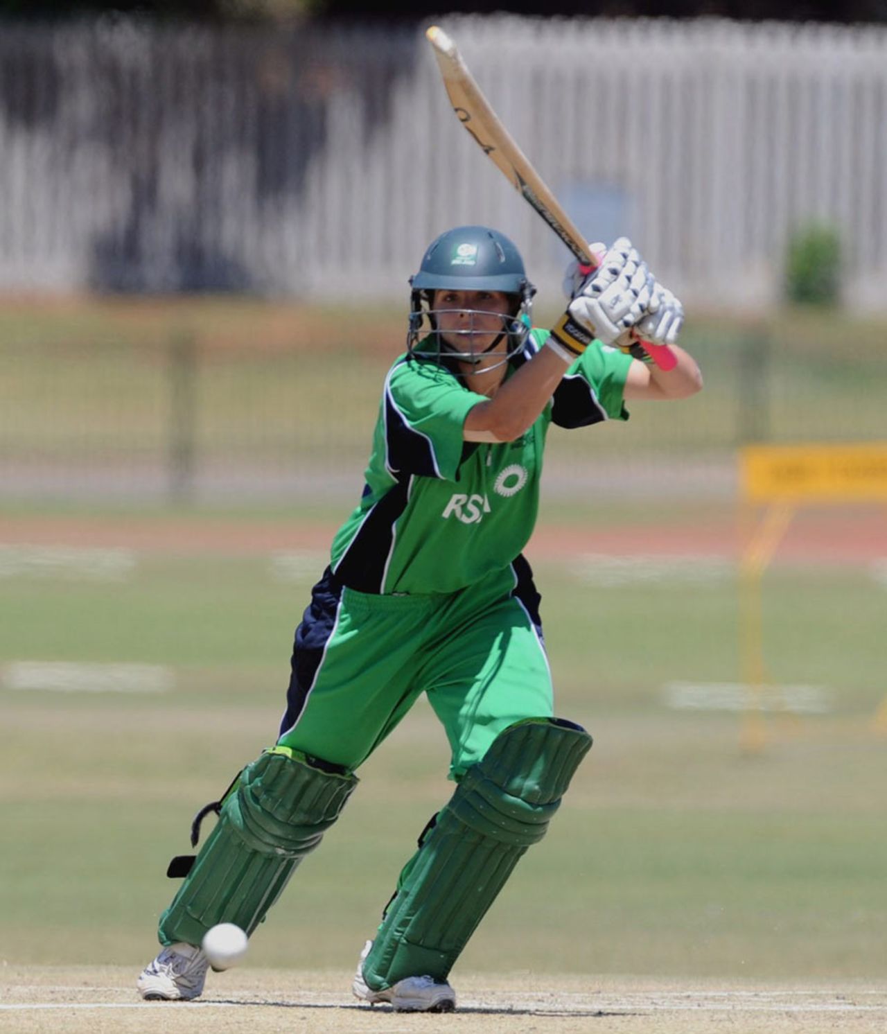 Ireland's Eimear Richardson drives through the off side, Ireland Women v Pakistan Women, ICC Women's Cricket Twenty20 Challenge, Potchefstroom, October 16, 2010