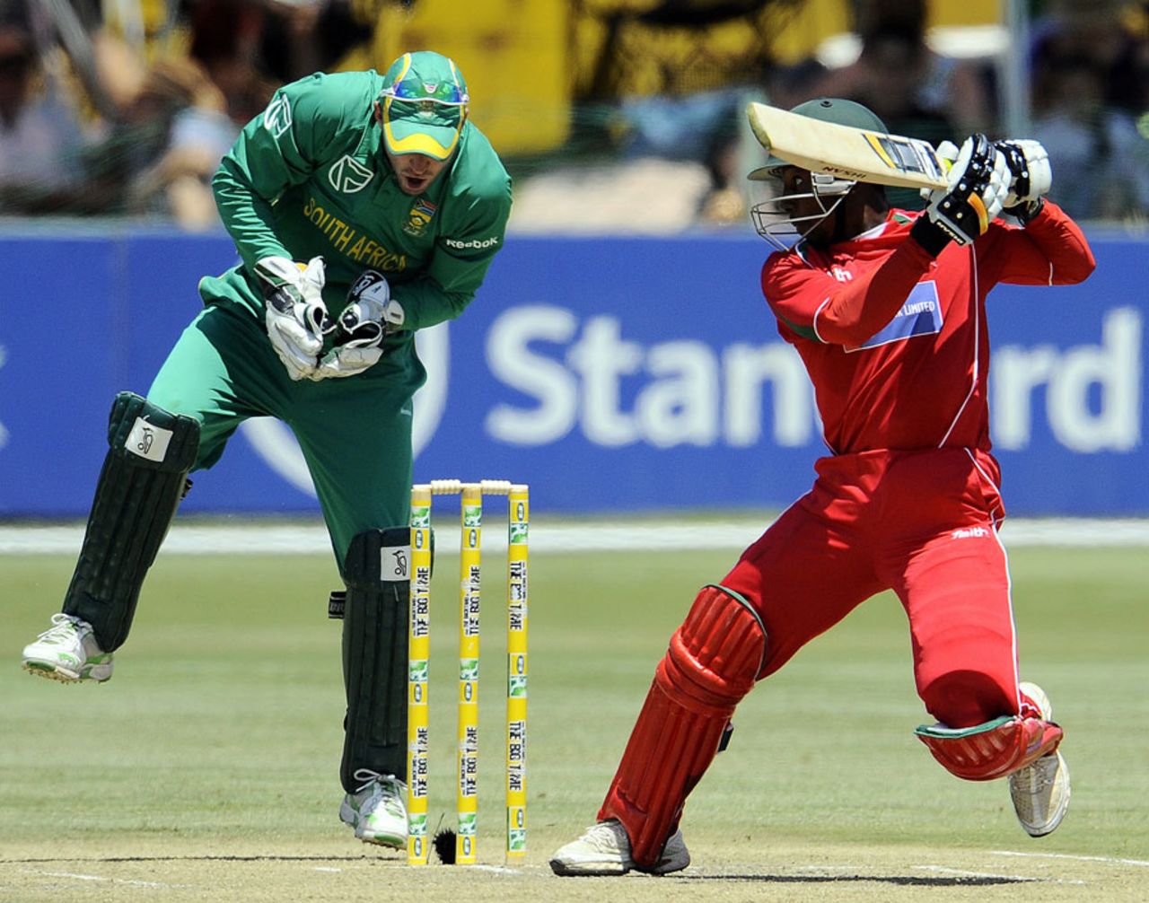 Tatenda Taibu rocks back to play the cut, South Africa v Zimbabwe, 2nd ODI, Potchefstroom, October 17, 2010