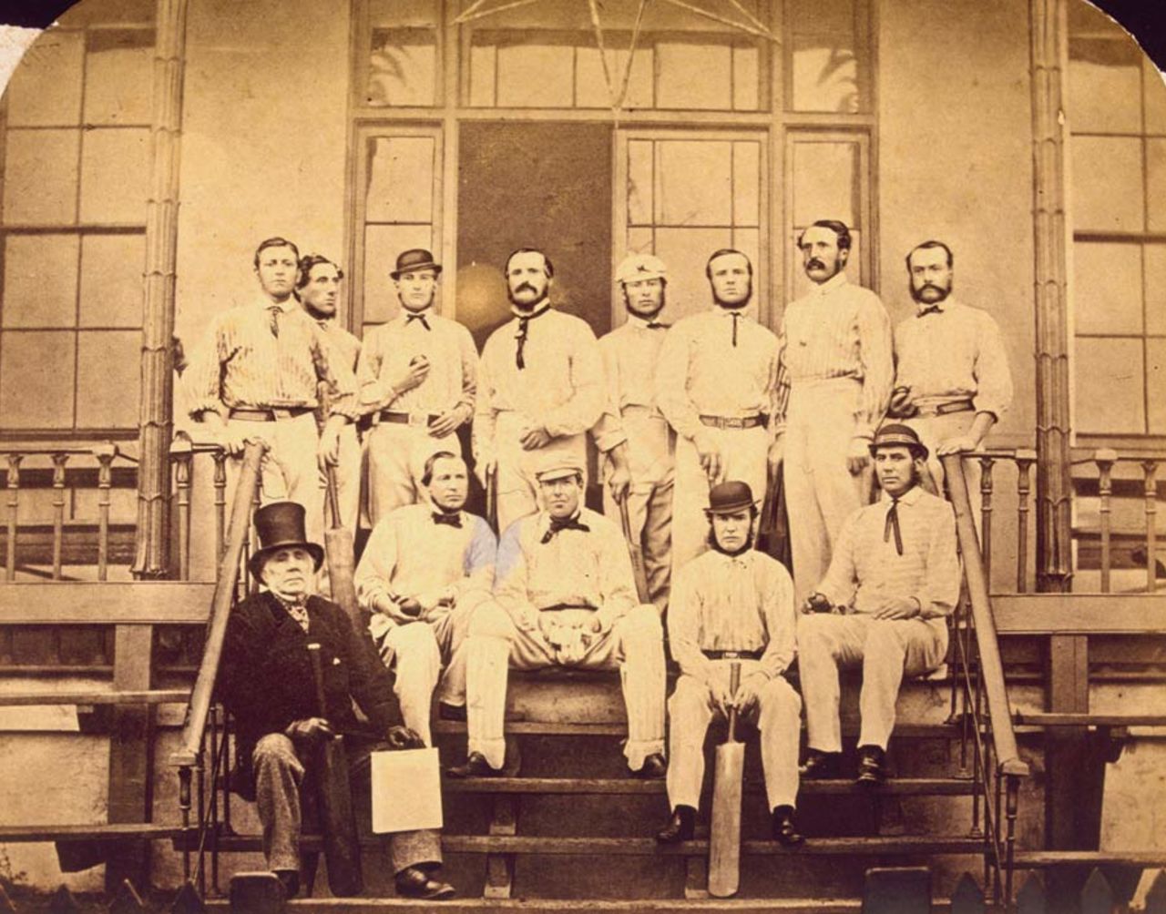 The England cricket team assemble at Lord's before leaving for Australia, 1 October 1863 Top row, left to right: Julius Caesar, Alfred Clarke, George Tarrant, George Parr, EM Grace, Robert Carpenter, George Anderson, William Caffyn; bottom row: Robert C Tinley, Thomas Lockyer, Thomas Hayward, John Jackson