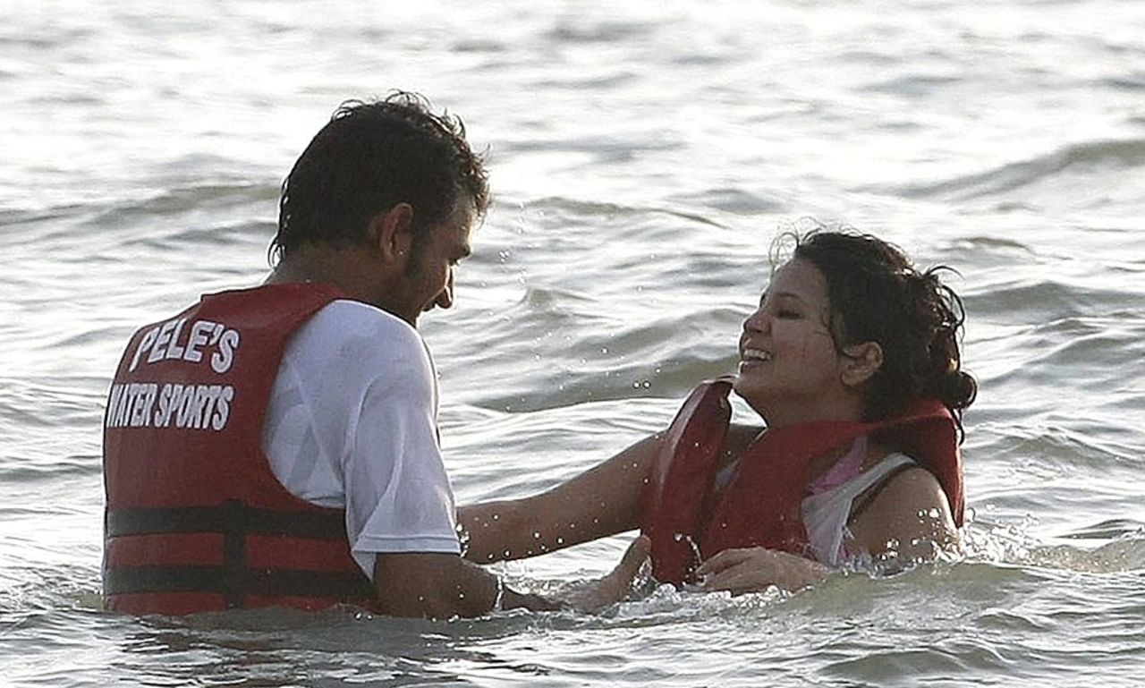 MS Dhoni swims with his wife, India v Australia, Margao, October 24, 2010