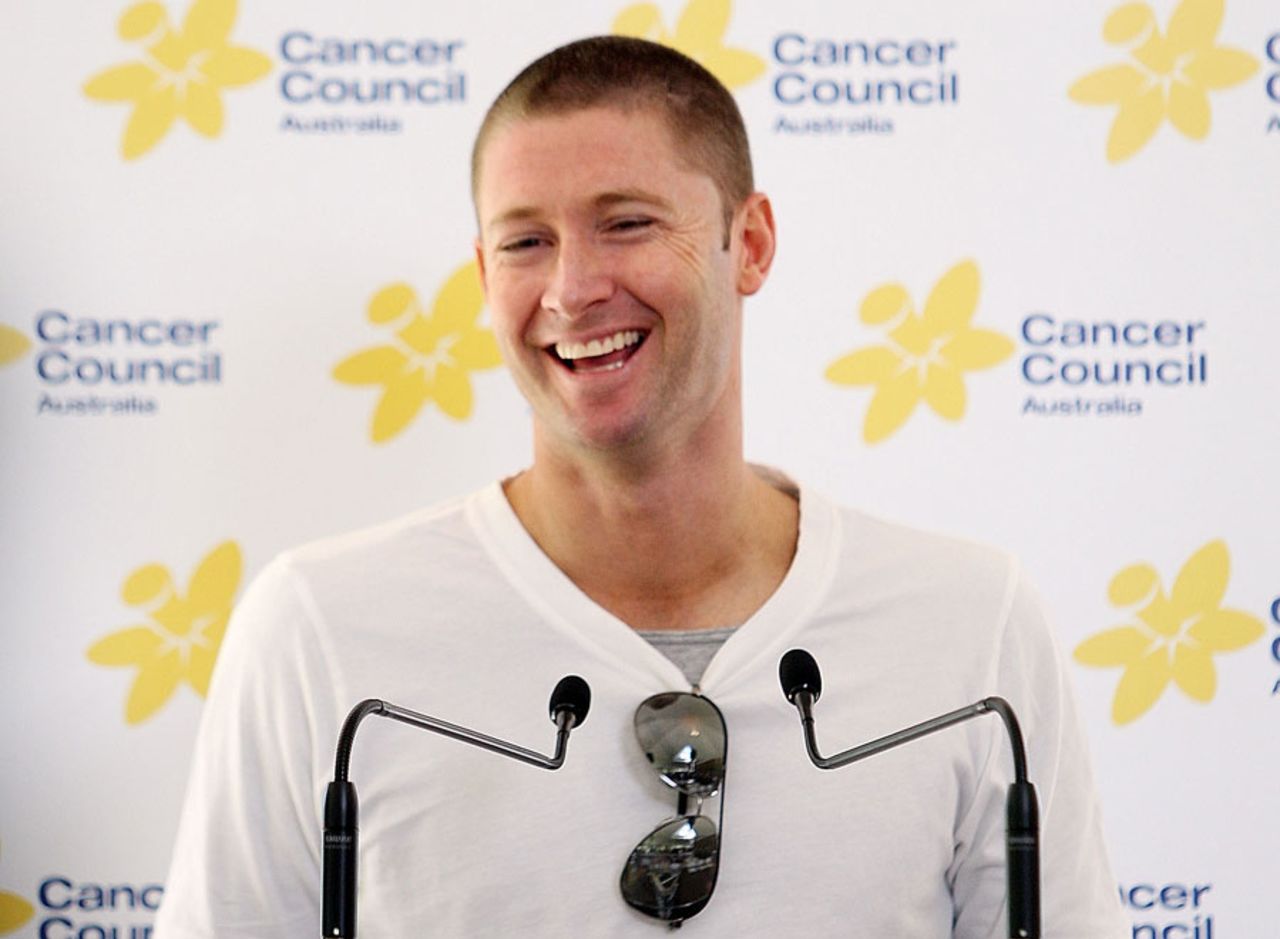 Michael Clarke speaks during a Cancer Council Australia event, Sydney, October 27, 2010