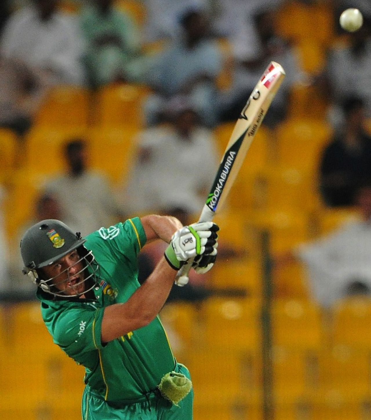 AB de Villiers lofts over the leg side, Pakistan v South Africa, 1st ODI, Abu Dhabi, October 29, 2010