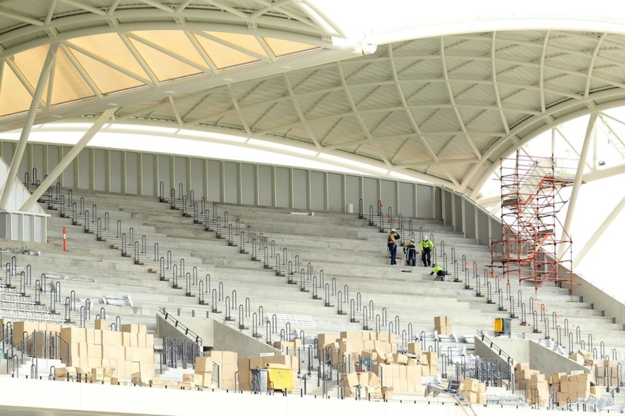 Construction work in progress at the Adelaide Oval, Adelaide, October 30, 2009