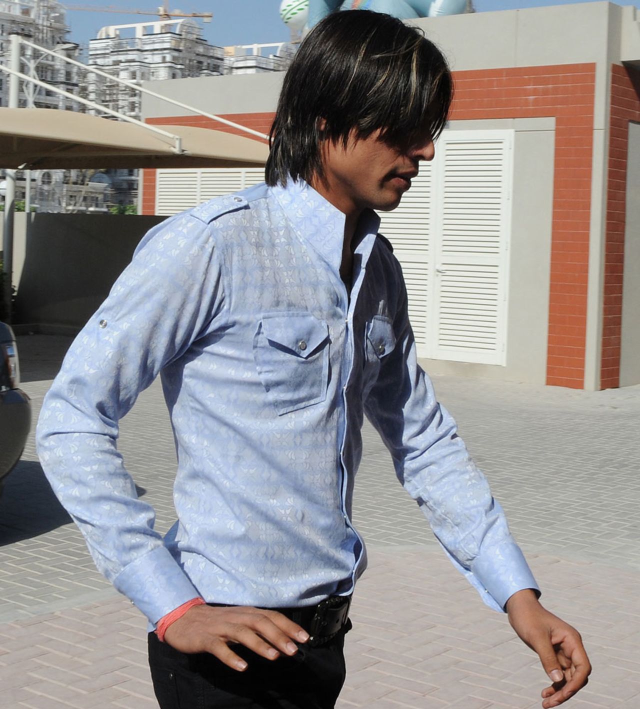 Mohammad Aamir arrives at the ICC headquarters in Dubai for the hearing on his suspension on charges of spot-fixing, Dubai, October 30, 2010