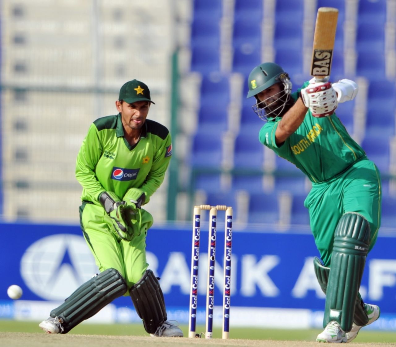 Hashim Amla laid the platform for the South African innings with a rapid half-century, Pakistan v South Africa, 2nd ODI, Abu Dhabi, October 31 2010