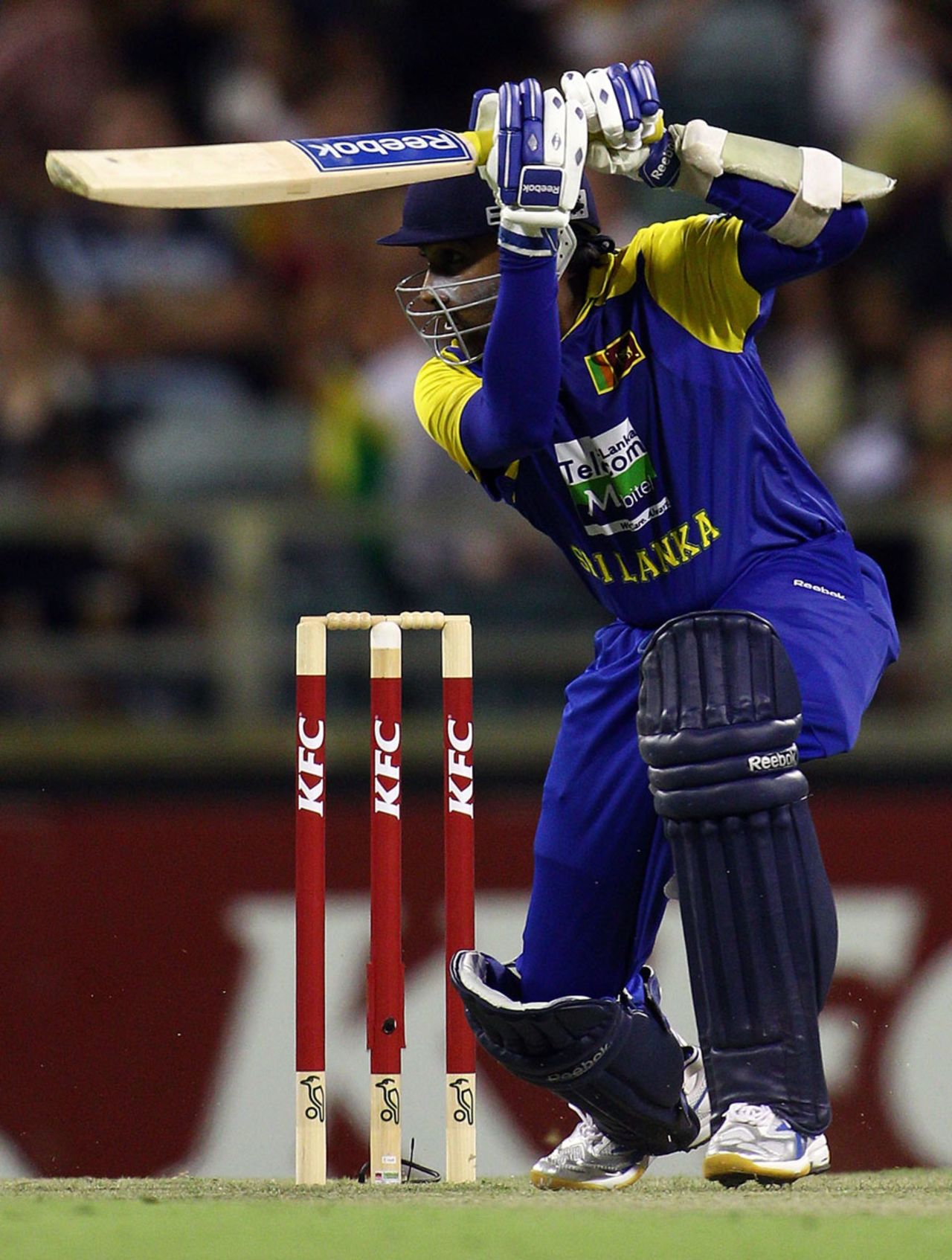 Mahela Jayawardene drives through cover, Australia v Sri Lanka, Only Twenty20, Perth, October 31, 2010