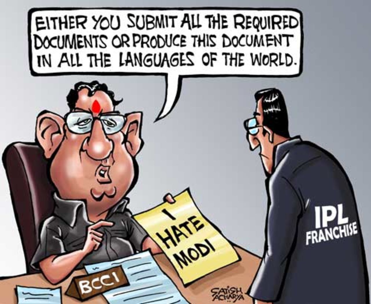 Cartoon: The necessary documents