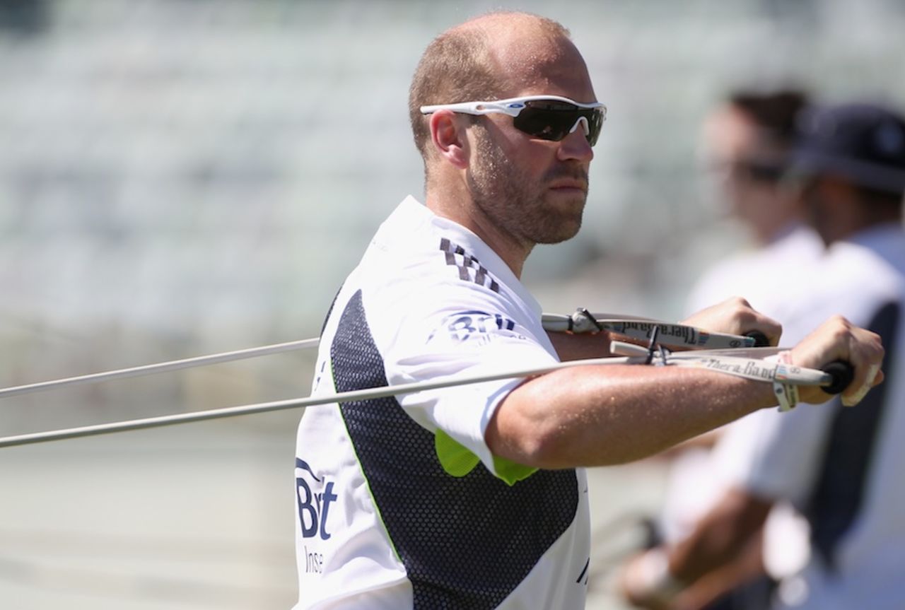 Matt Prior works out during a training session at the WACA, Perth, November 2, 2010