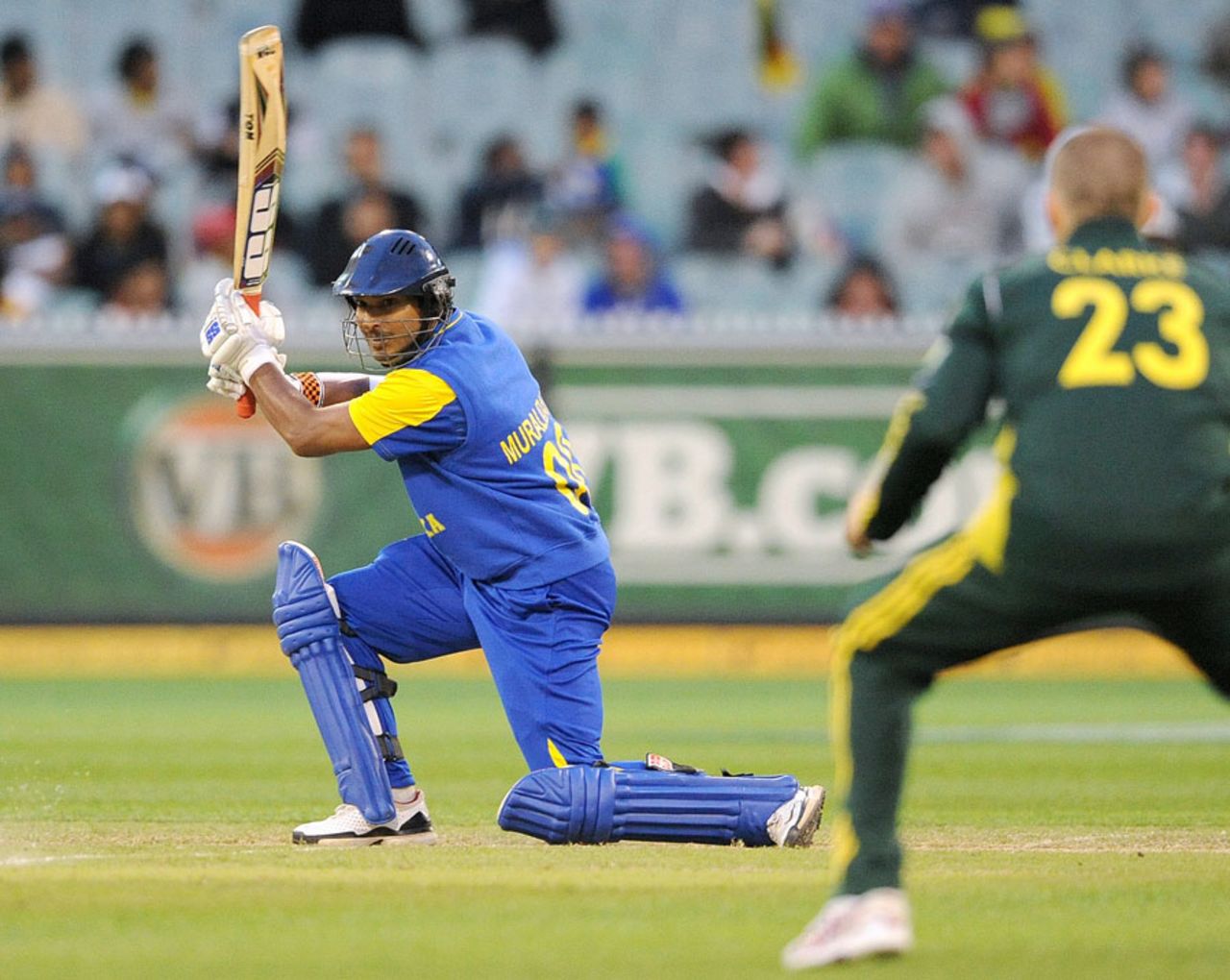 Kumar Sangakkara drives through the off side, Australia v Sri Lanka, 1st ODI, Melbourne, November 3, 2010