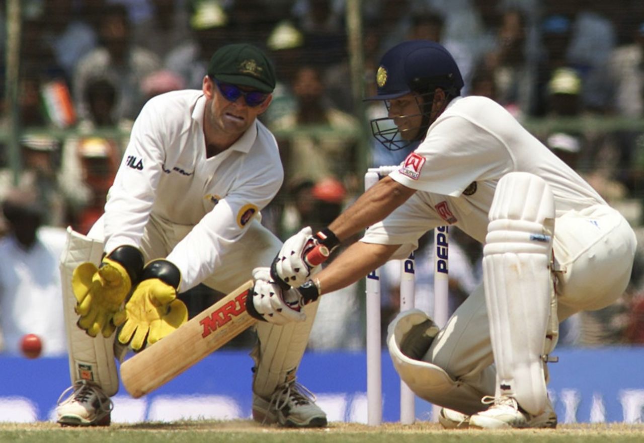 Sachin Tendulkar plays the ball late, India v Australia, 3rd Test, Chennai, March 18-22, 2001