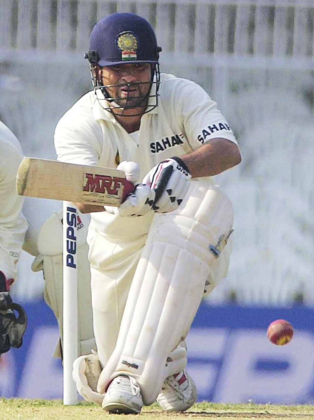 Sachin Tendulkar prepares to paddle the ball, India v Zimbabwe, 1st Test, Nagpur, February 21-25, 2002