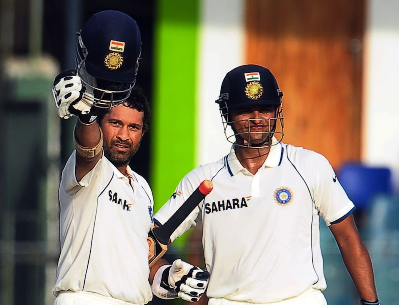 Sachin Tendulkar celebrates his century, Sri Lanka v India, 2nd Test, SSC, 3rd day, July 28, 2010