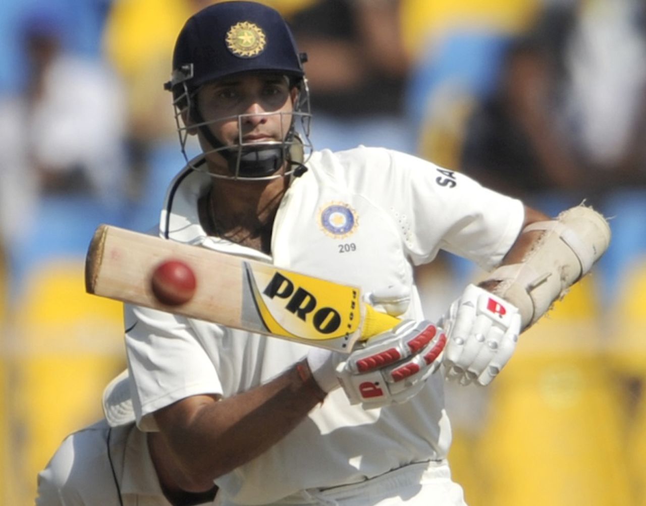 VVS Laxman plays the ball on the leg side, India v New Zealand, 1st Test, Ahmedabad, 2nd day, November 5, 2010