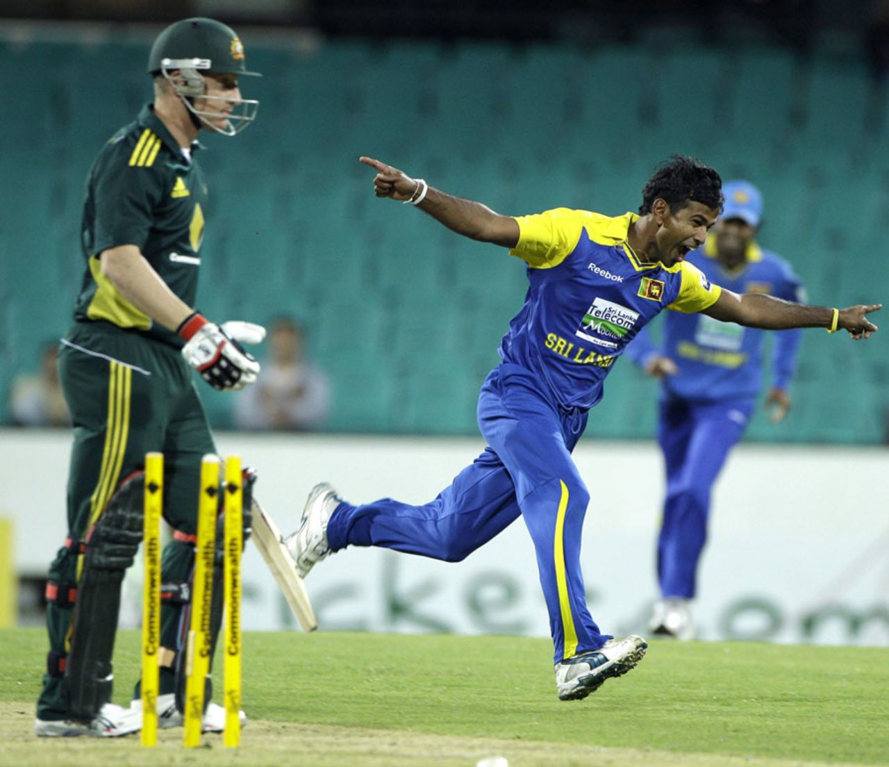 Nuwan Kulasekara is ecstatic after bowling Brad Haddin, Australia v Sri Lanka, 2nd ODI, Sydney, November 5, 2010 
