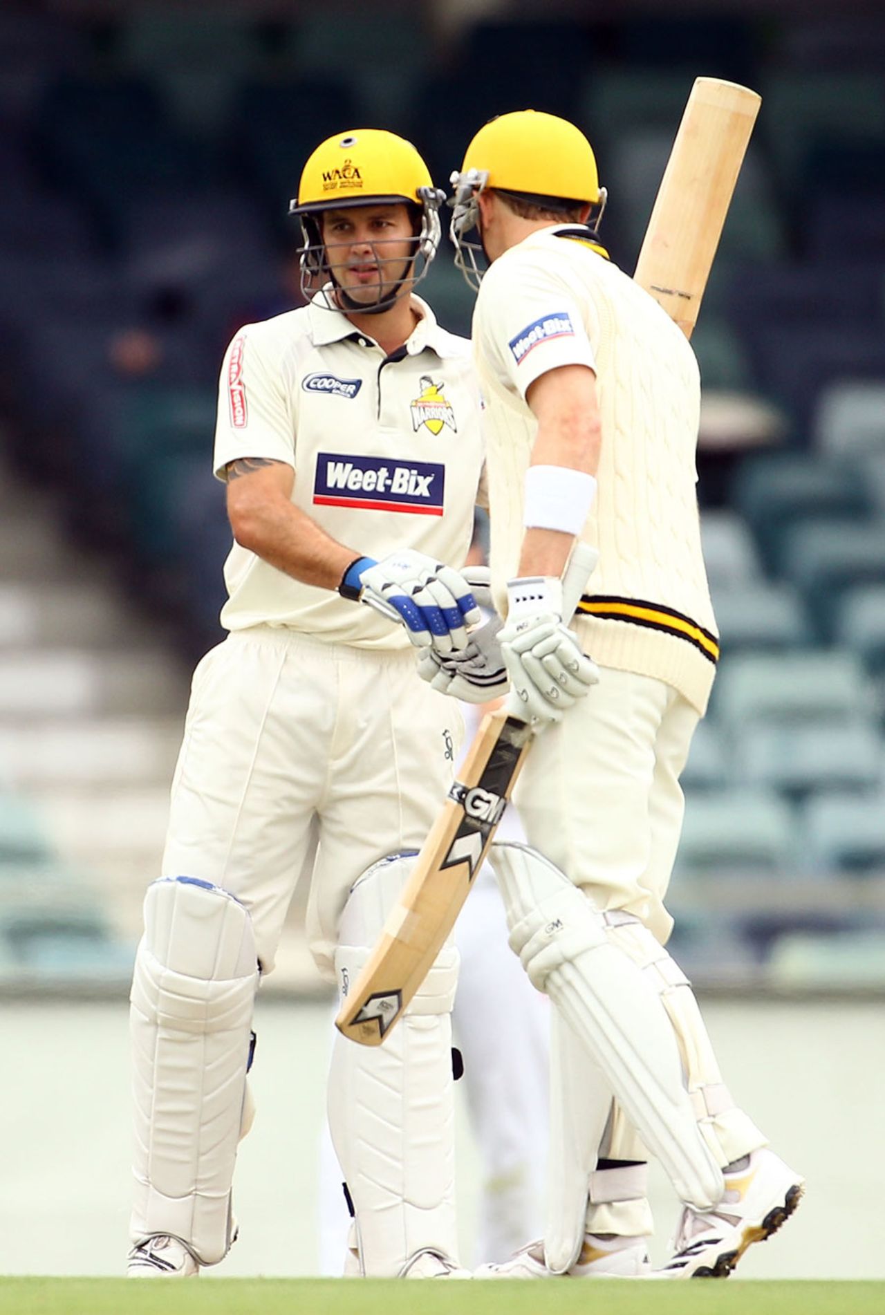 Adam Voges and Wes Robinson both made half-centuries during Western Australia's innings, Western Australia v England XI, 1st day, Perth, November 5, 2010