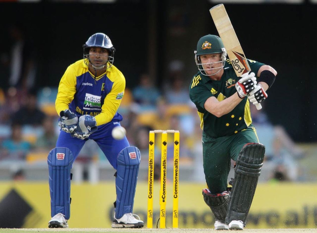 Brad Haddin drives through the off side, Australia v Sri Lanka, 3rd ODI, Brisbane, November 7, 2010