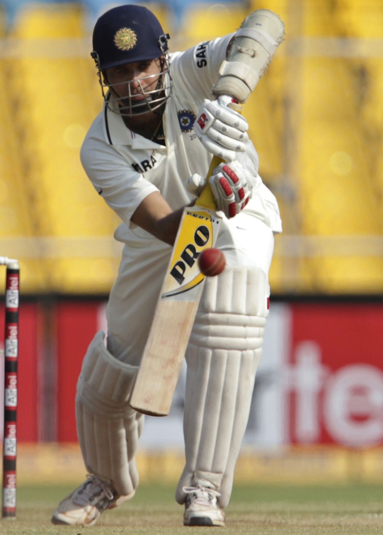 VVS Laxman made a vital second-innings contribution once again for India, India v New Zealand, 1st Test, Ahmedabad, 5th day, November 8, 2010