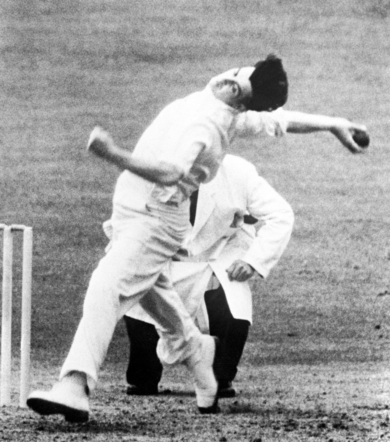 Fred Trueman bowls on debut, England v India, 1st Test, Headingley, 1st day, June 5, 1952