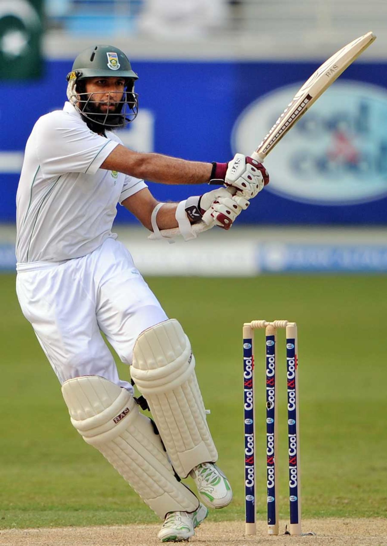 Hashim Amla played confidently before falling late in the day, Pakistan v South Africa, 1st Test, Dubai, 1st day, November 12, 2010