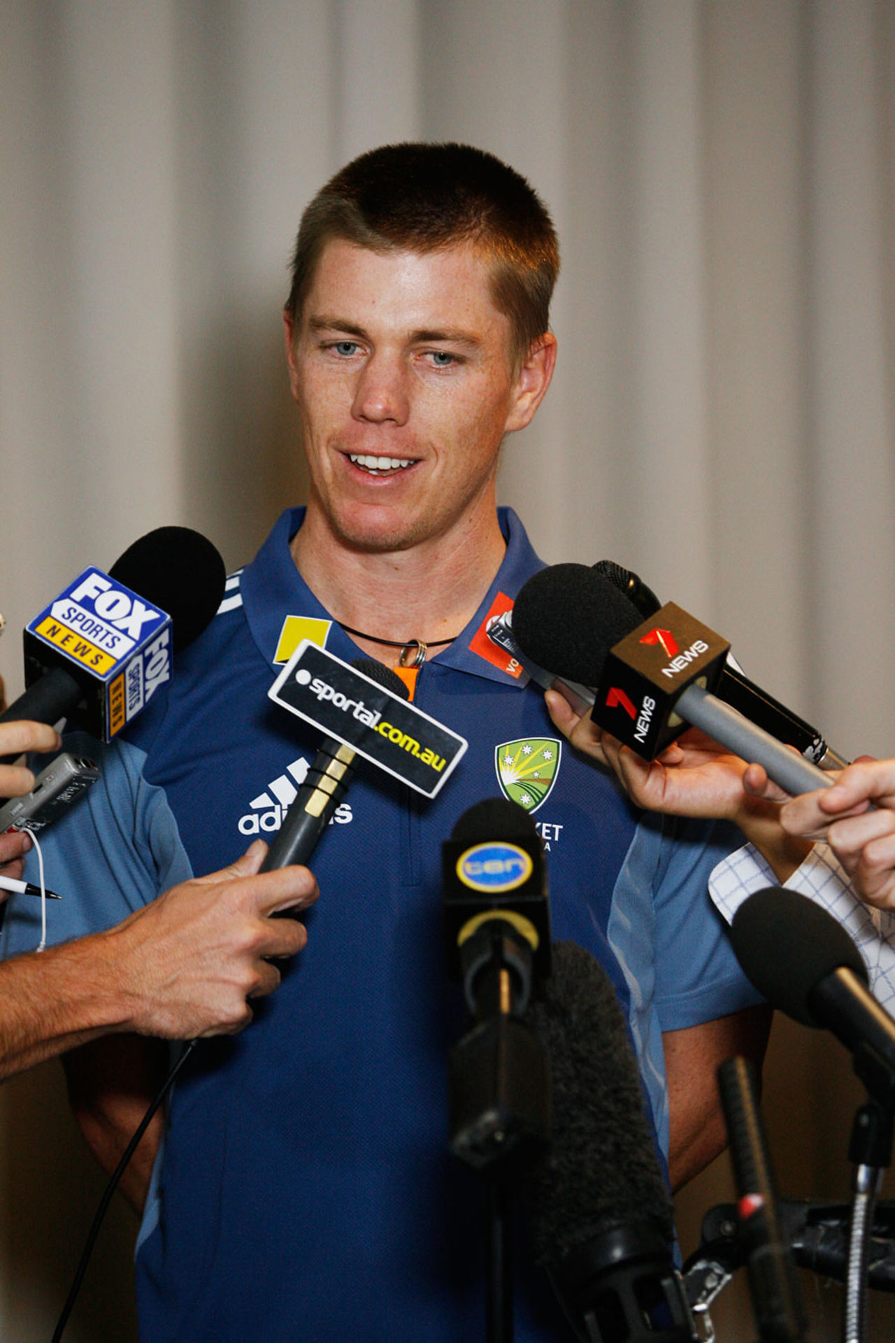 Xavier Doherty speaks to the media after being picked in Australia's Ashes squad, Sydney, November 15, 2010