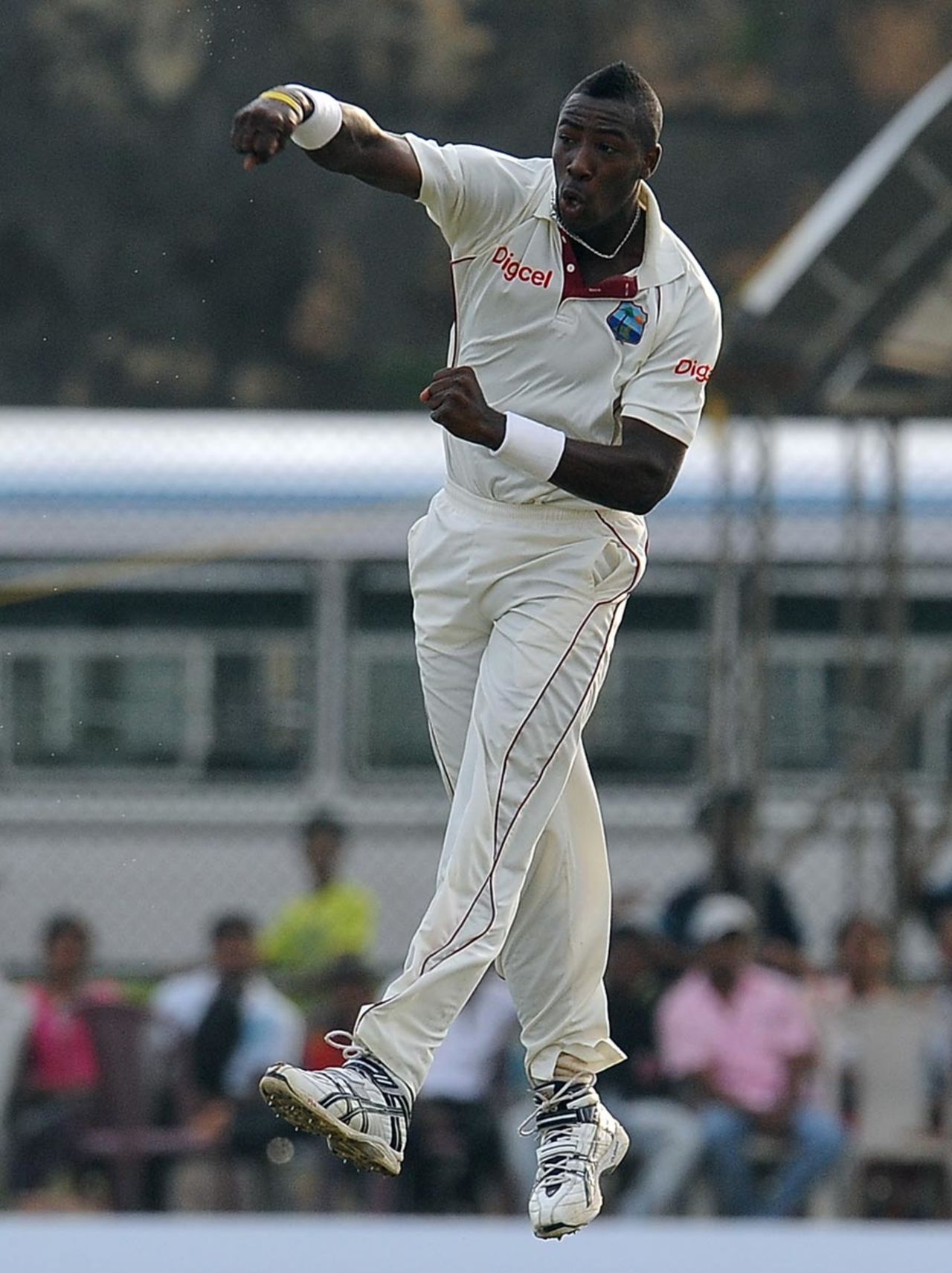 Andre Russell after getting a wicket off his second ball in Test cricket, Sri Lanka v West Indies, 1st Test, Galle, 2nd day, November 16, 2010