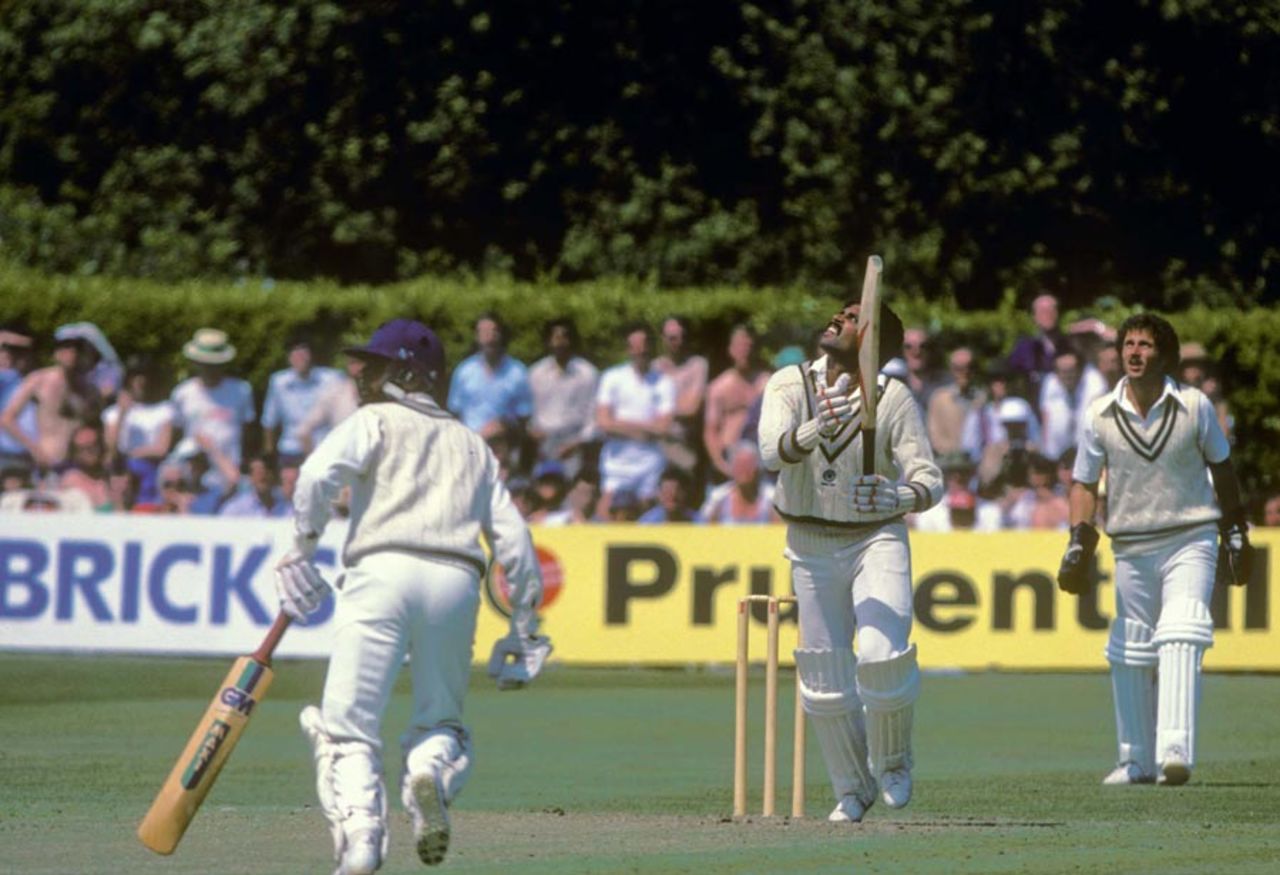 Kapil Dev skies one on his way to 175, India v Zimbabwe, Tunbridge Wells, World Cup 1983, June 18, 1983