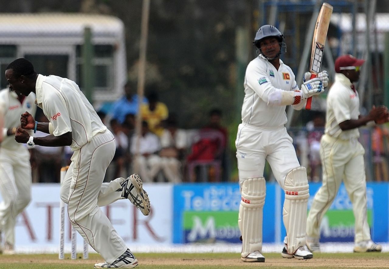 Kemar Roach had Kumar Sangakkara caught at gully, Sri Lanka v West Indies, 1st Test, Galle, 5th day, November 19, 2010
