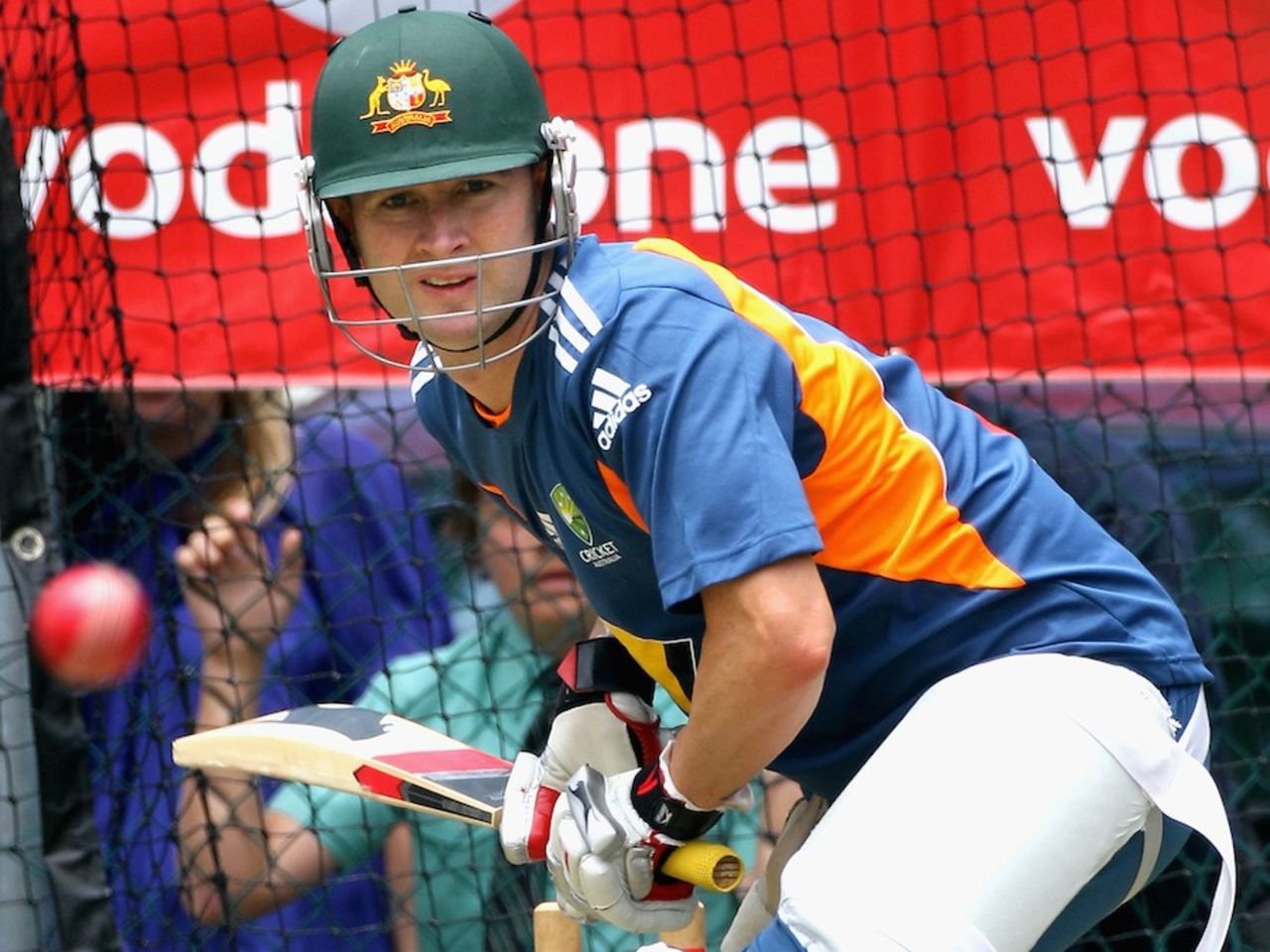 Michael Clarke bats in the nets ahead of the first Ashes Test, Brisbane, November 23, 2010