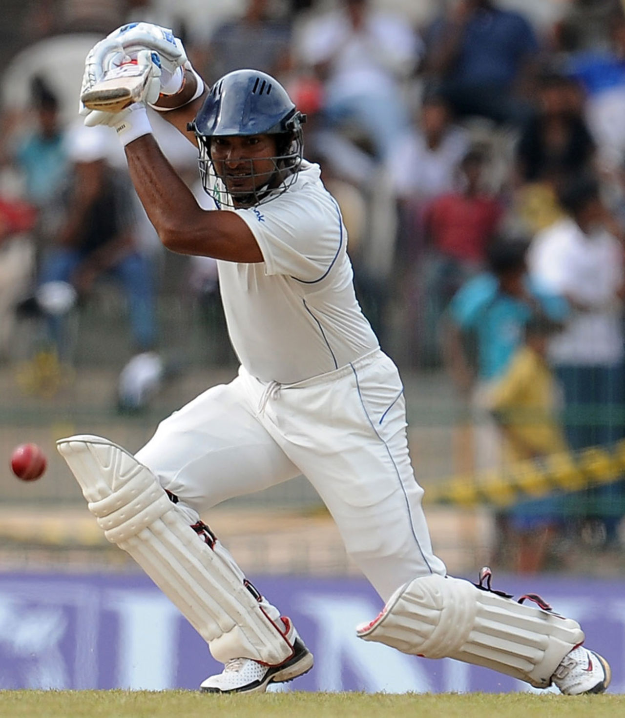 Kumar Sangakkara plays a cover drive, Sri Lanka v West Indies, 2nd Test, Premadasa Stadium, Colombo, 1st day, November 23, 2010
