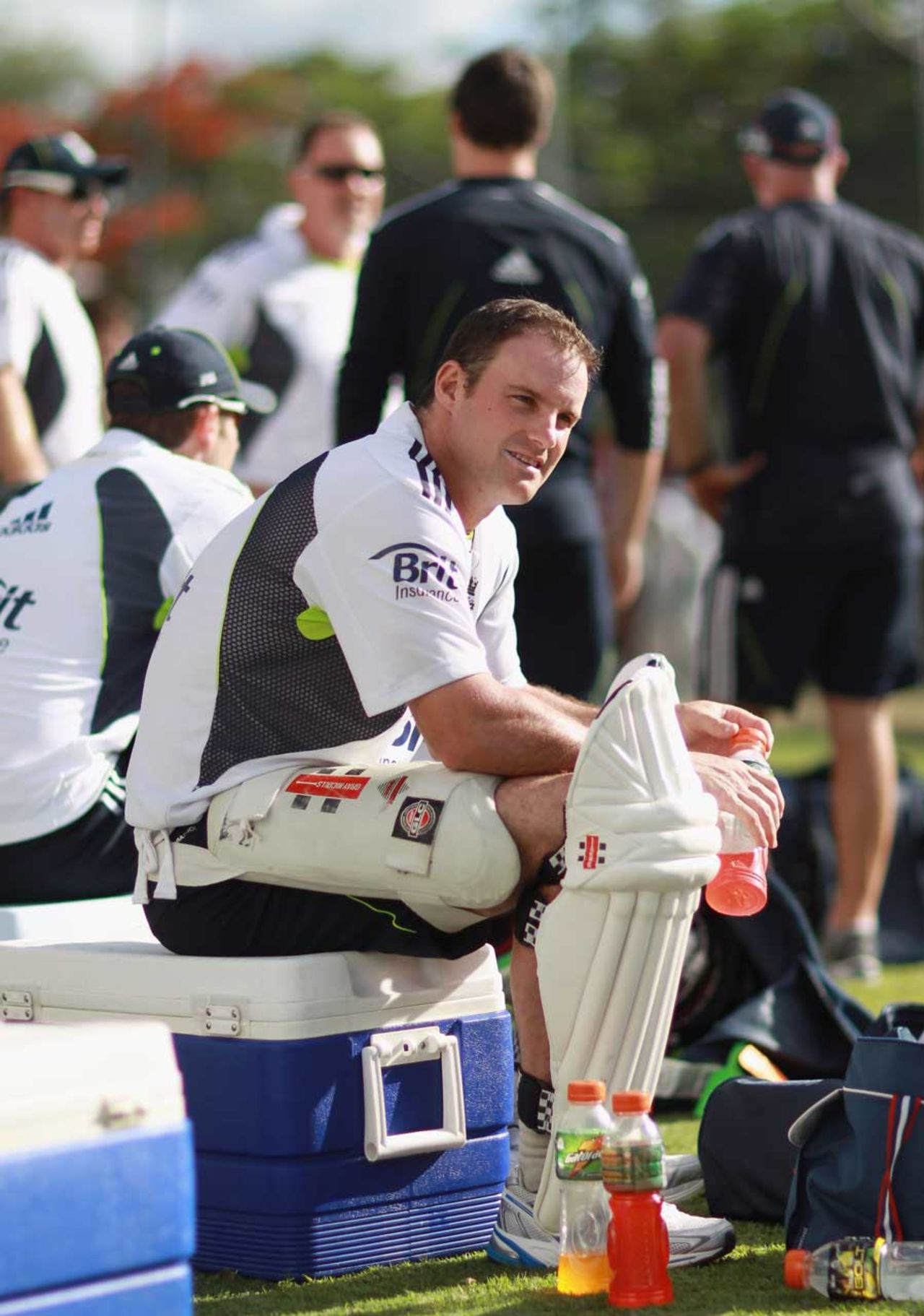 Andrew Strauss takes a break during training, Brisbane, November 23, 2010