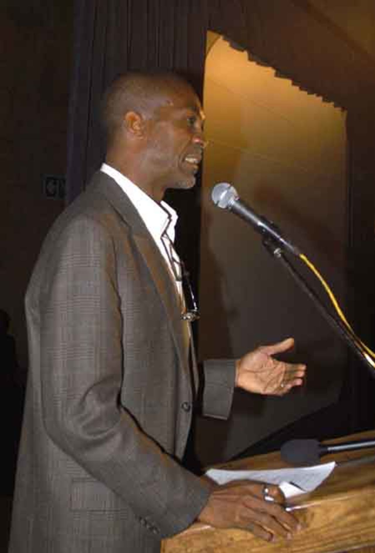 Jamaica and West Indies fast bowling legend and cricket analyst Michael Holding performed the duties of Master of Ceremonies at the Windies World Cup 2007 party.