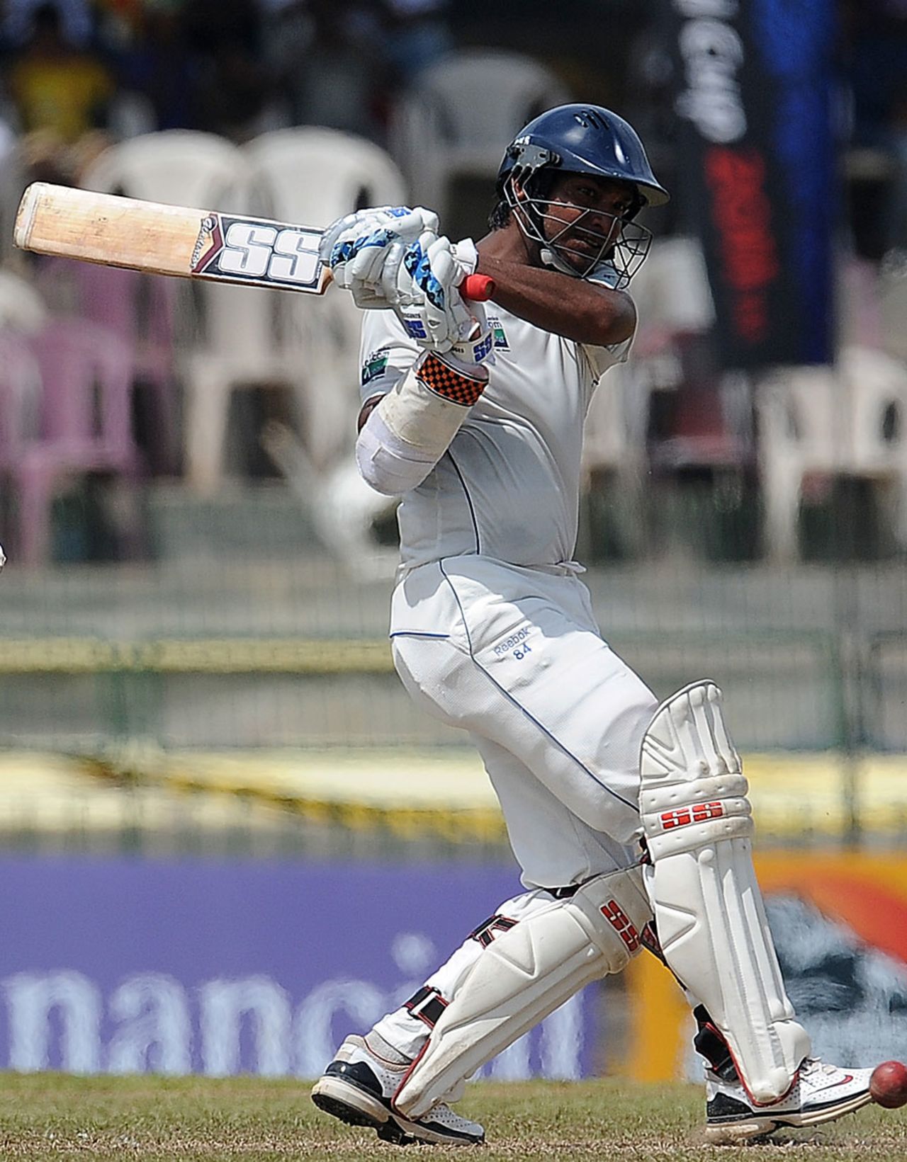 Kumar Sangakkara pulls during his 24th Test century, Sri Lanka v West Indies, 2nd Test, Premadasa Stadium, Colombo, 2nd day, November 24, 2010