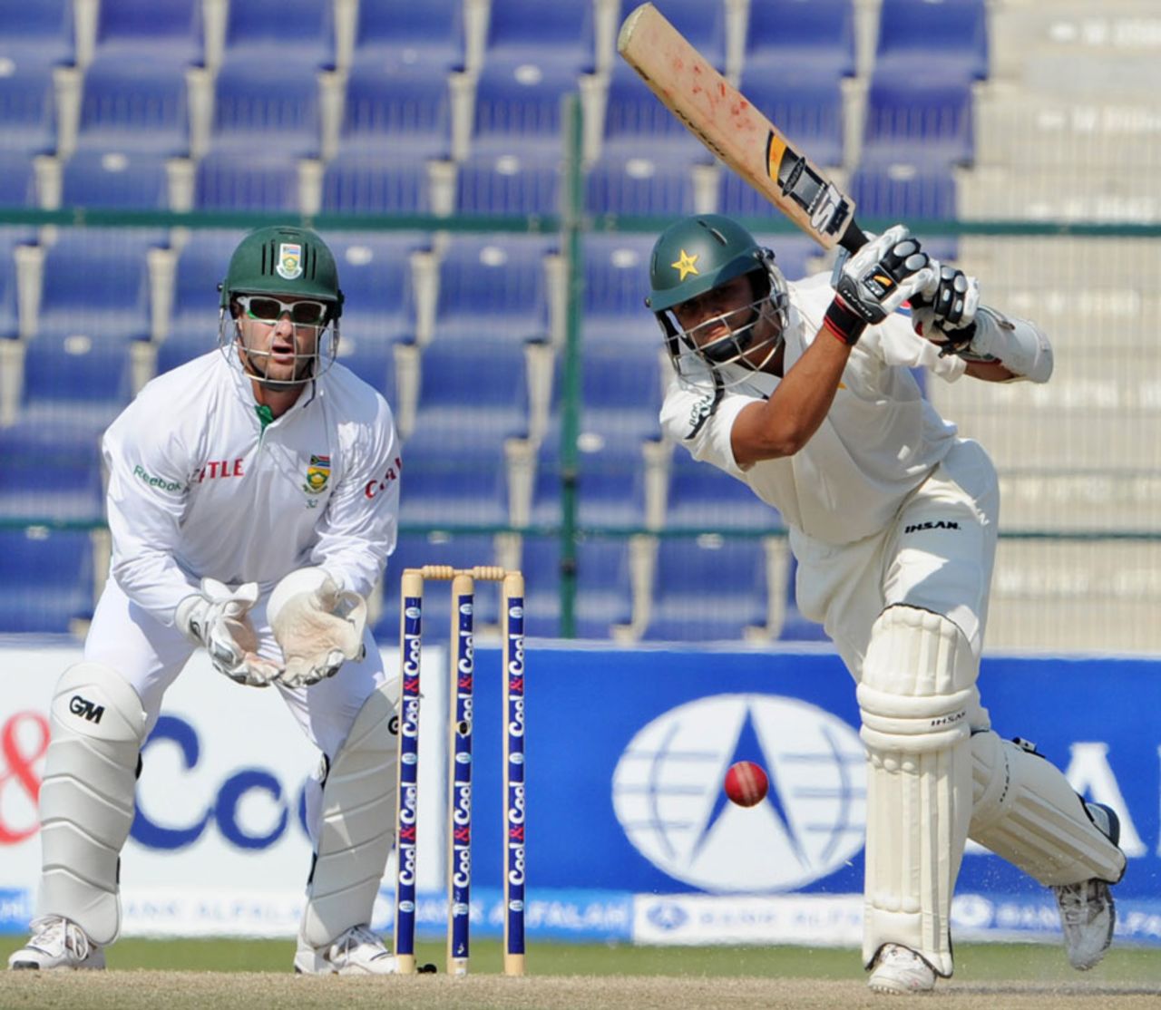 Azhar Ali plays an off drive, Pakistan v South Africa, 2nd Test, Abu Dhabi, 5th day, November 24, 2010