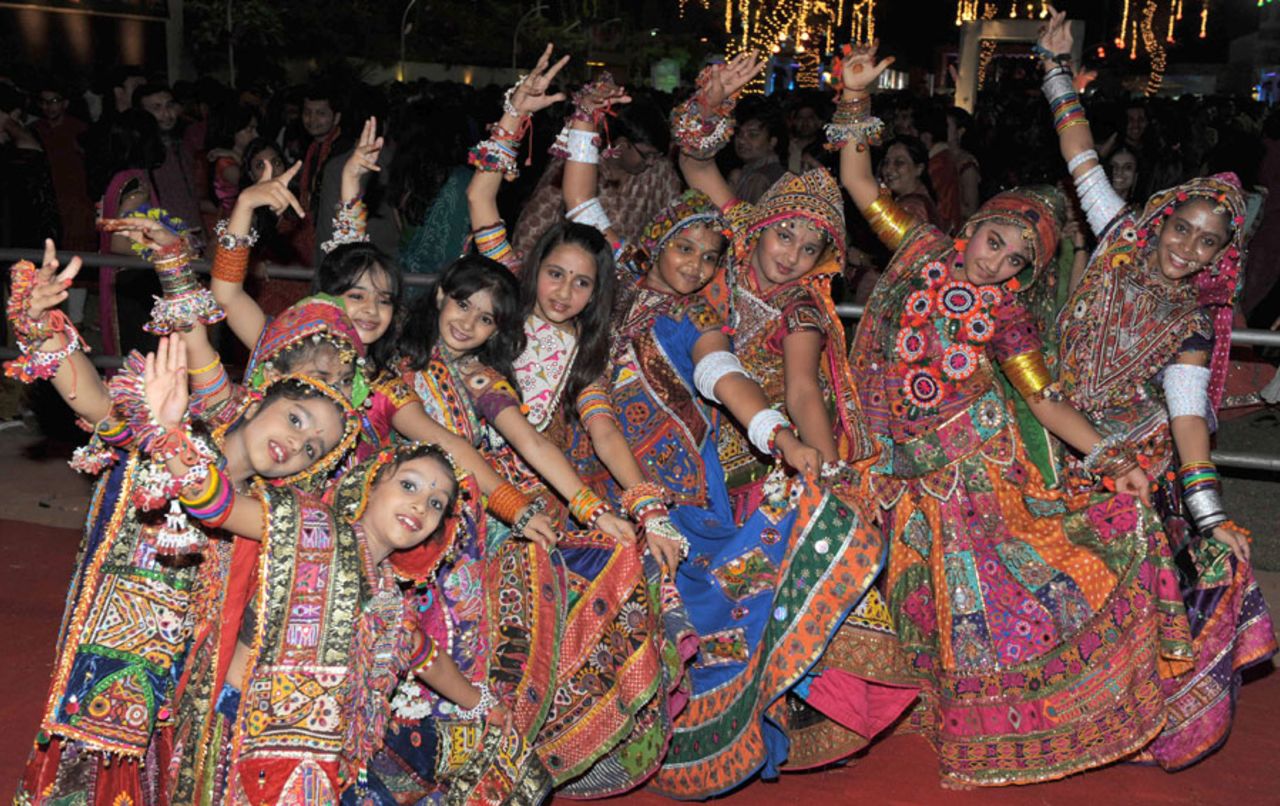 Young girls perform the Garba dance during the Navratri festival, Ahmedabad, October 11, 2010