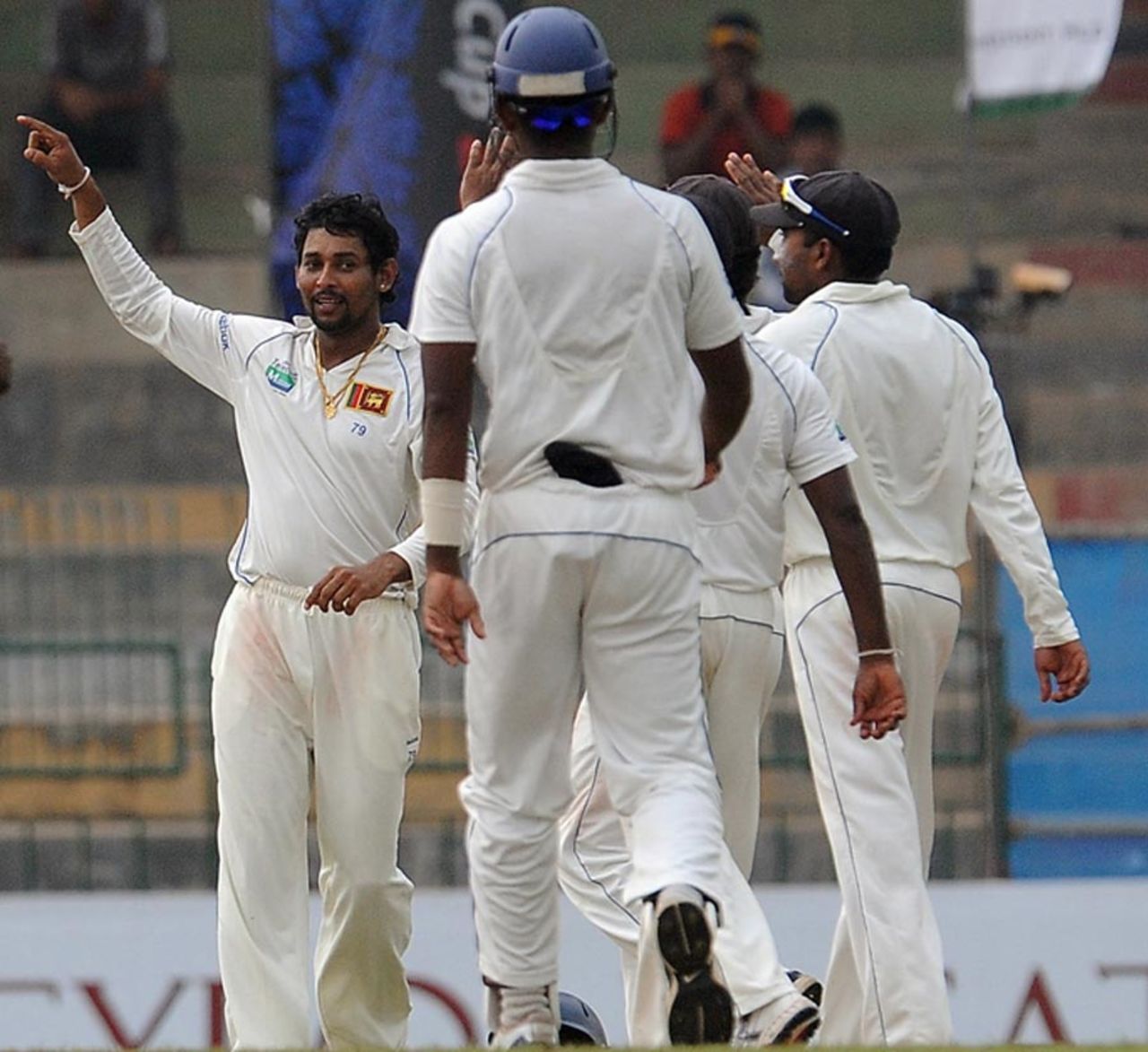 Tillakaratne Dilshan grabbed two late wickets, Sri Lanka v West Indies, 2nd Test, Premadasa Stadium, Colombo, 3rd day, November 25, 2010