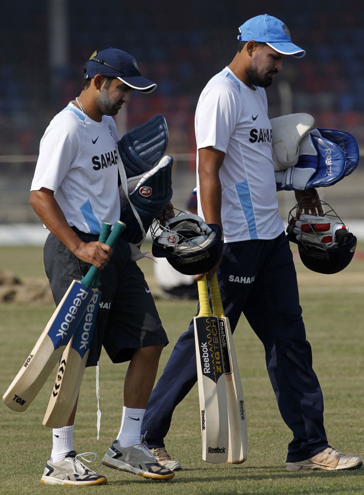 Gautam Gambhir and Yusuf Pathan at a training session, Guwahati, November 27, 2010
